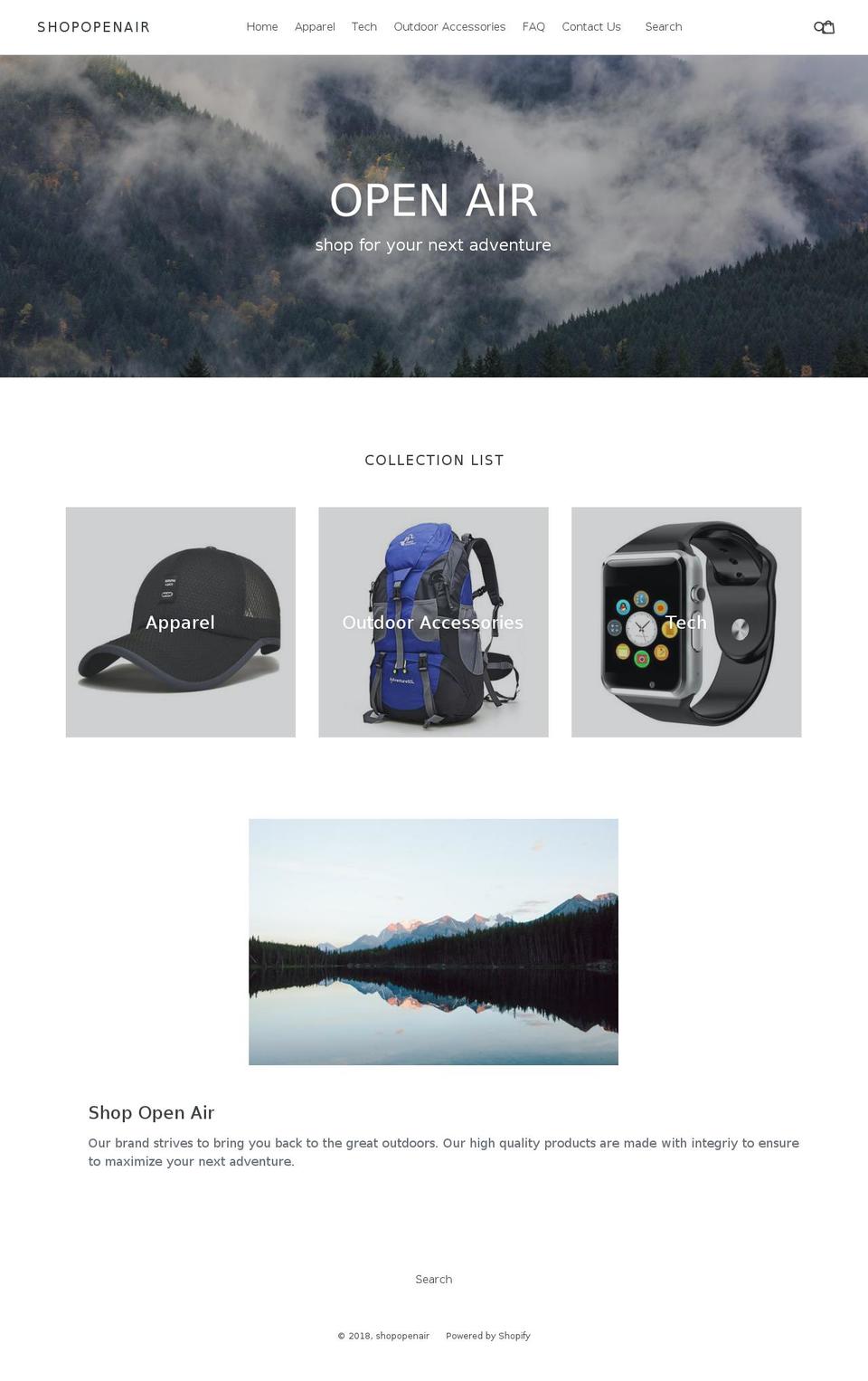 shopopenair.com — Shopify storefront screenshot