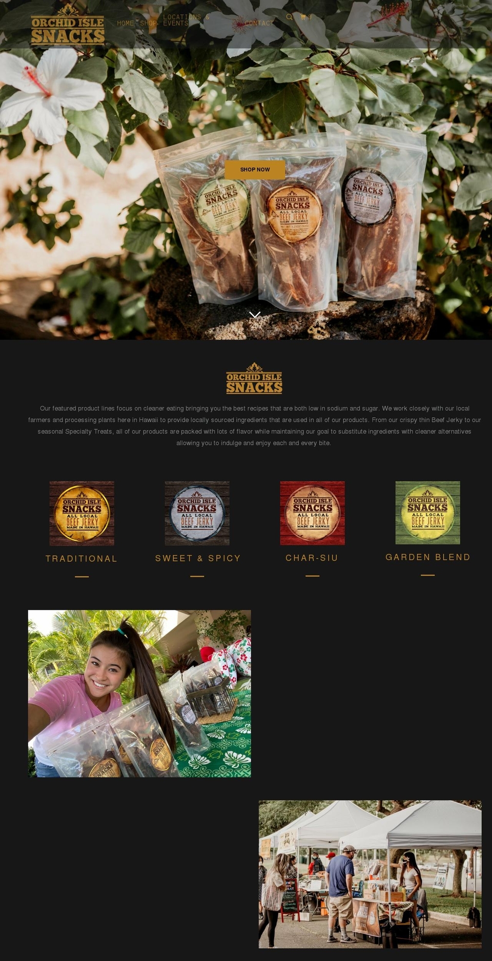 shoporchidislesnacks.com shopify website screenshot