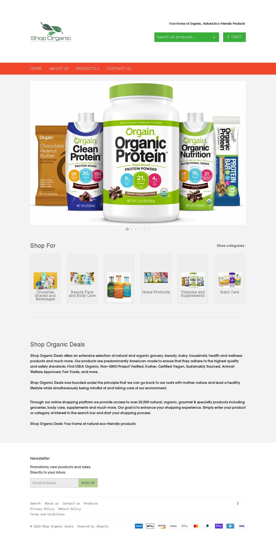shoporganicdeals.com shopify website screenshot