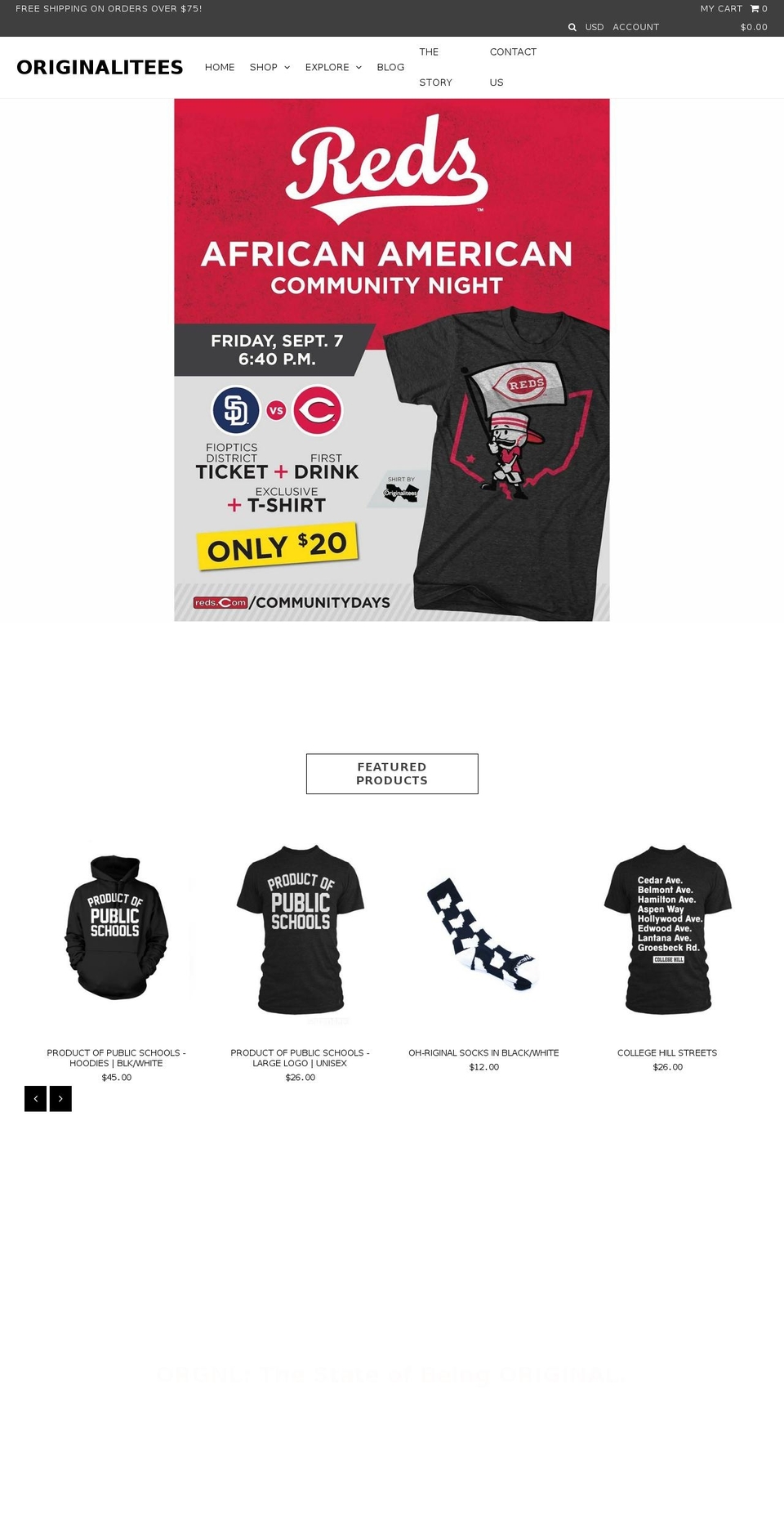 shoporiginalitees.com — Shopify storefront screenshot
