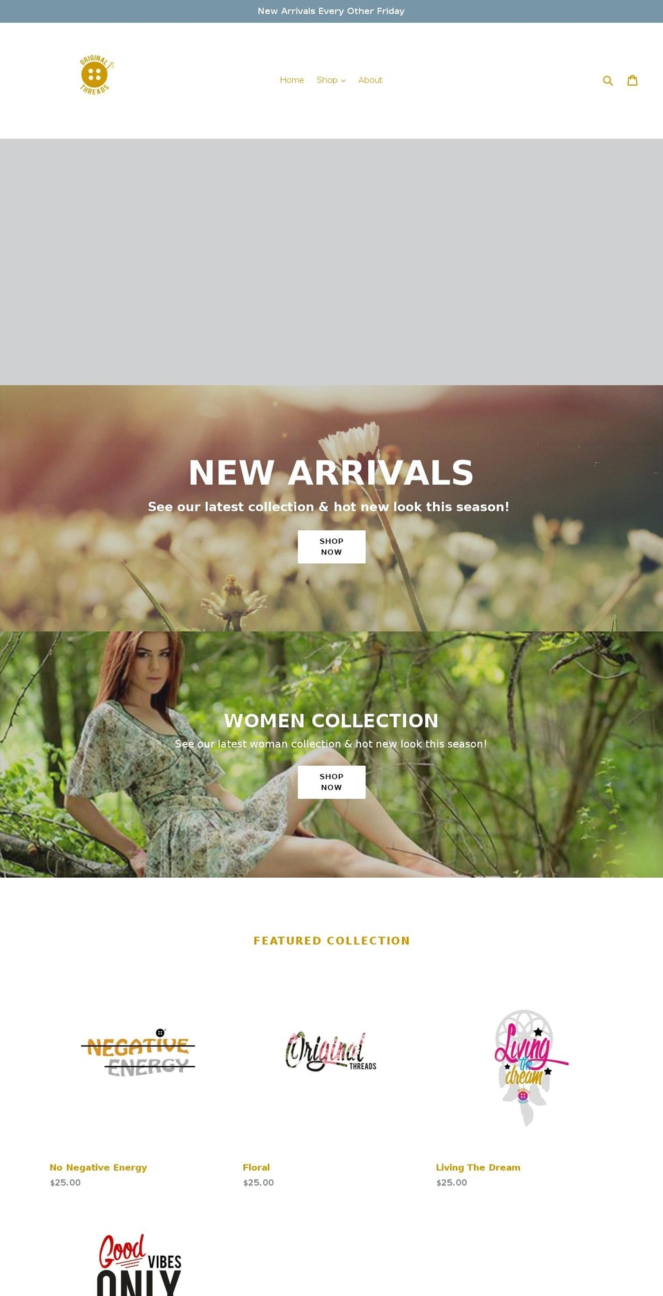 shoporiginalthreads.com shopify website screenshot