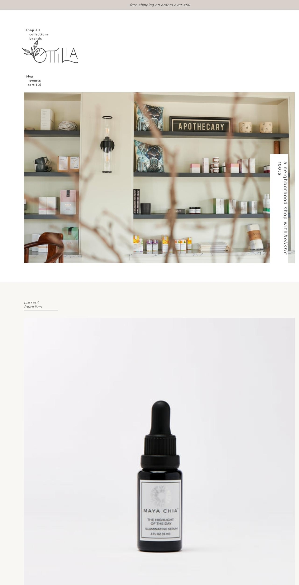 shopottilia.com — Shopify storefront screenshot
