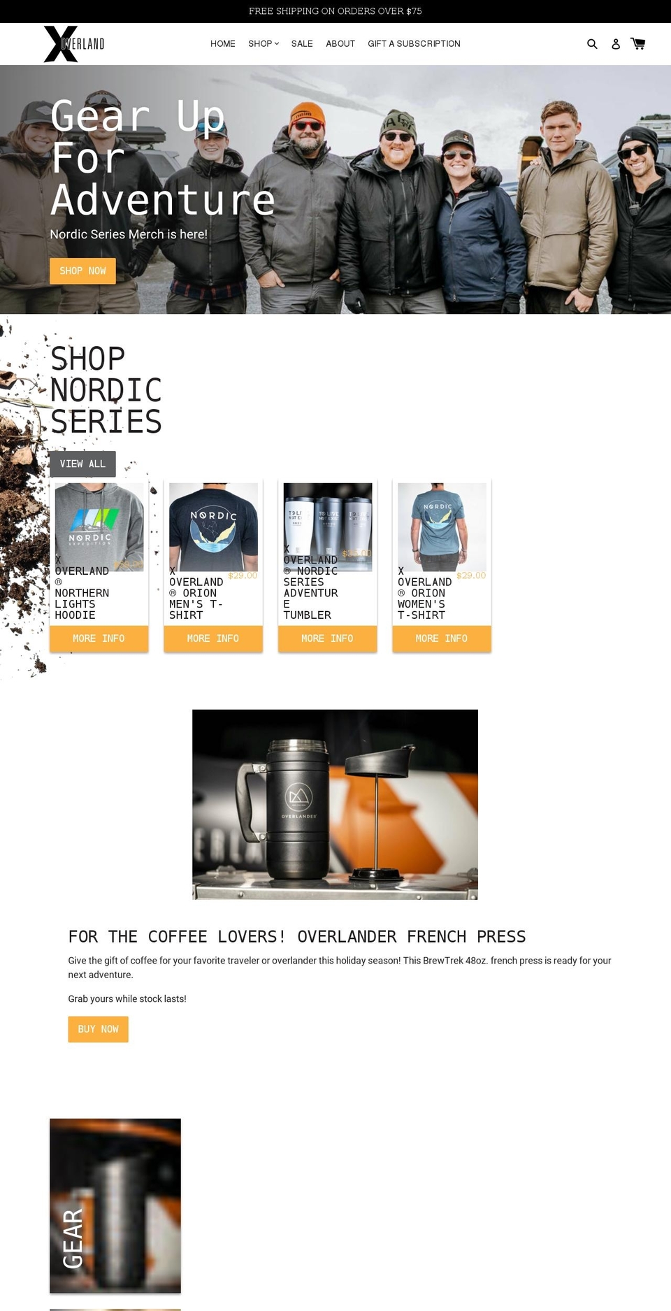 shopoverlander.com shopify website screenshot