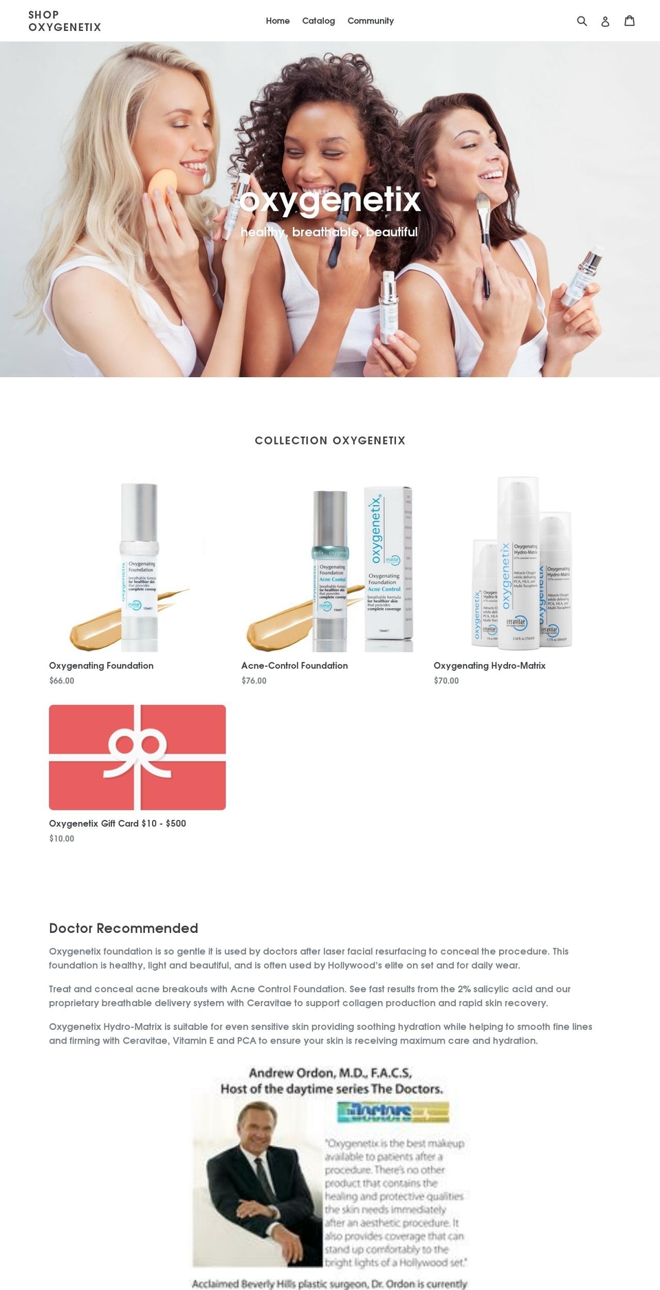 shopoxygenetix.org shopify website screenshot
