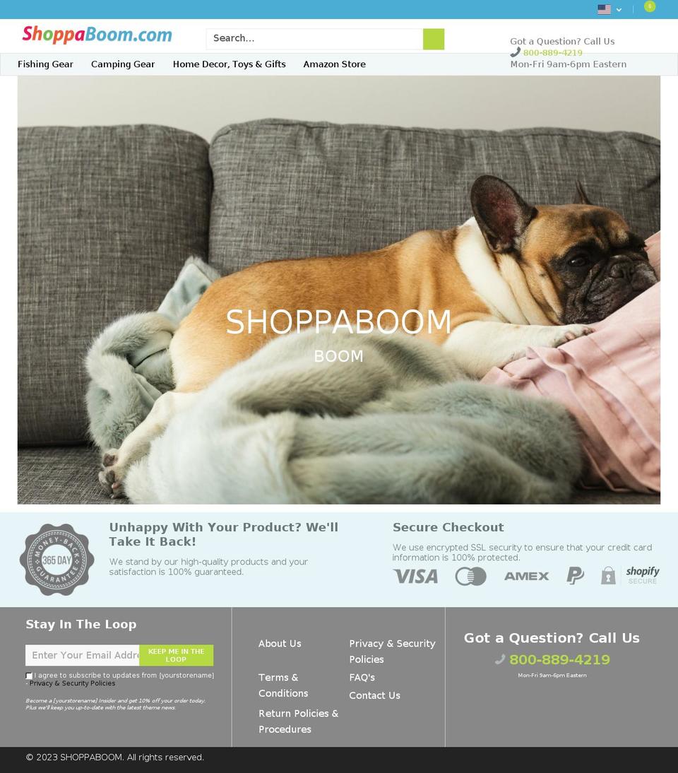 shoppaboom.com shopify website screenshot