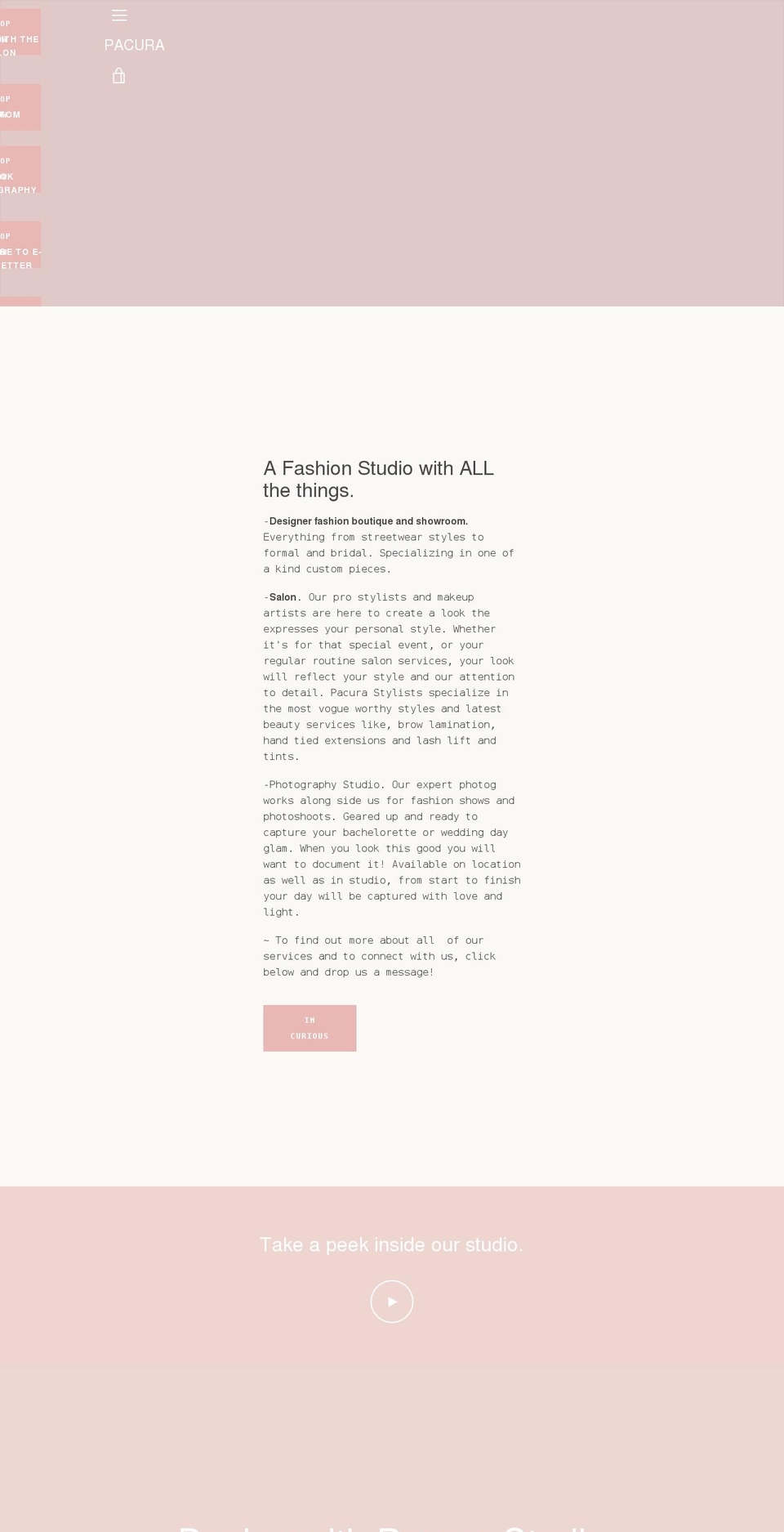 shoppacura.com — Shopify storefront screenshot