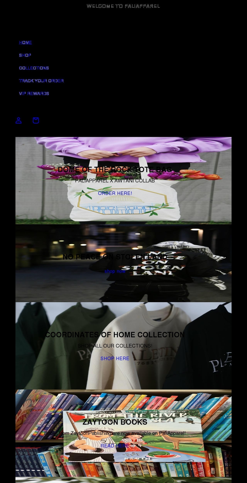shoppaliapparel.com shopify website screenshot