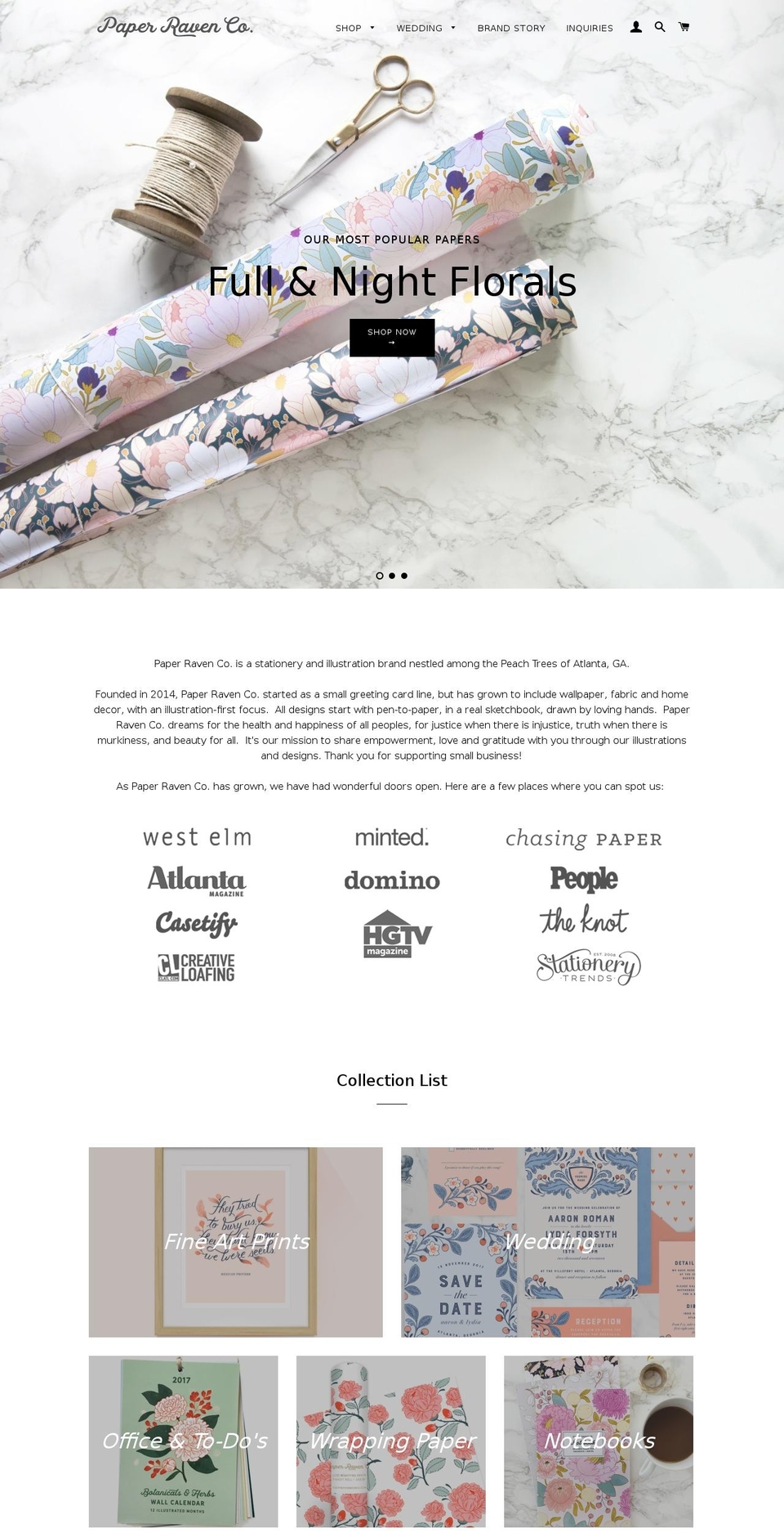 shoppaperravenco.com shopify website screenshot