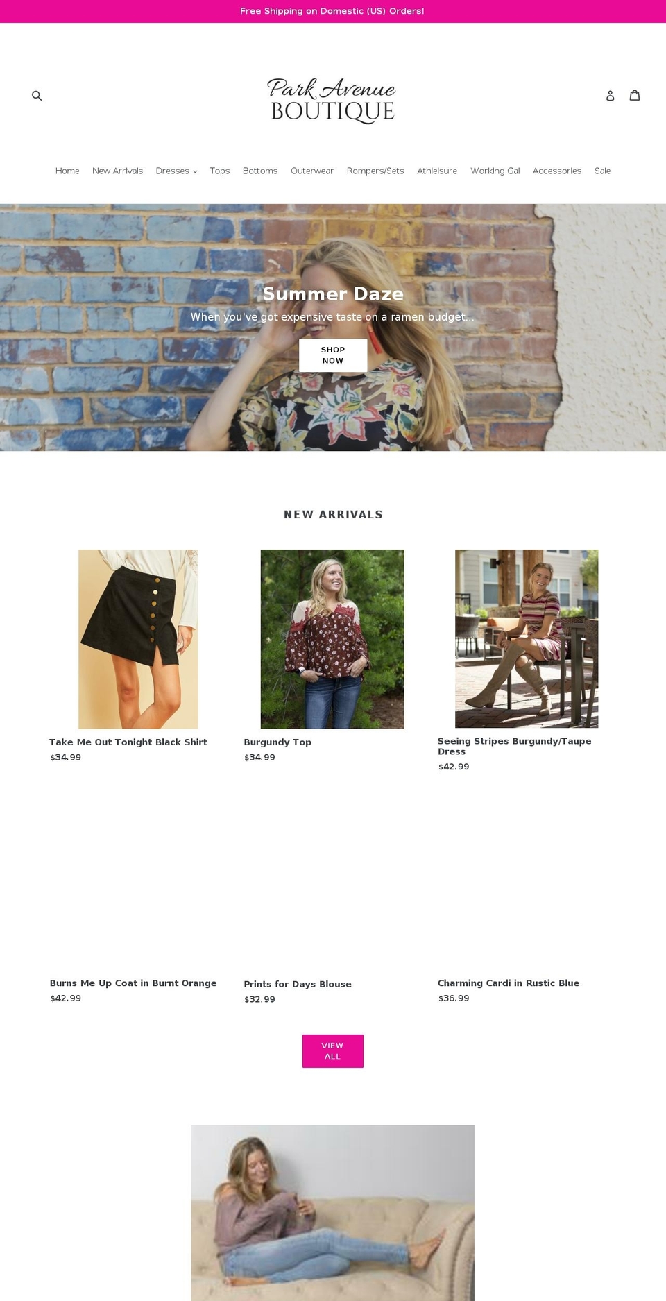shopparkavenueboutique.com — Shopify storefront screenshot