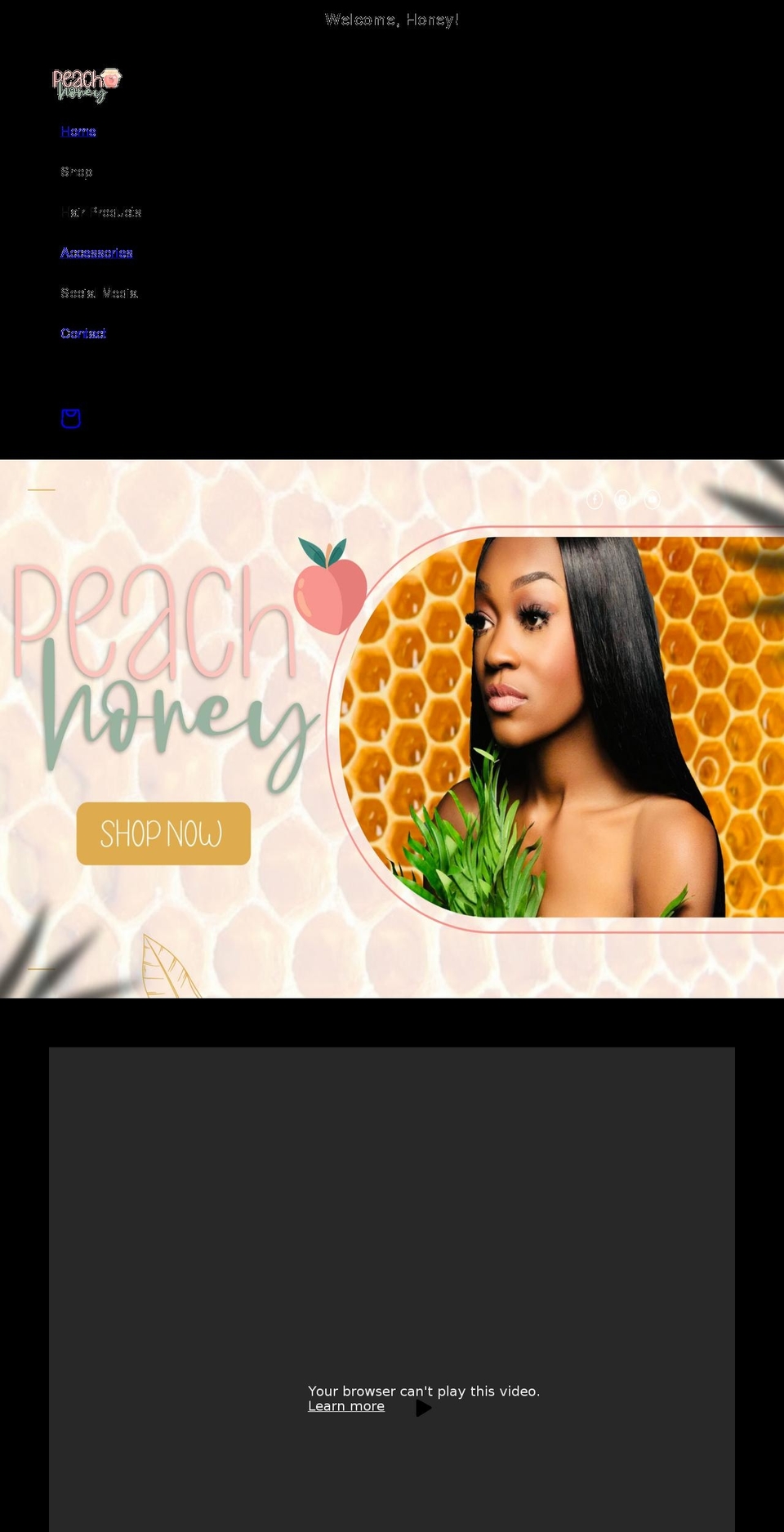 shoppeachhoney.com shopify website screenshot