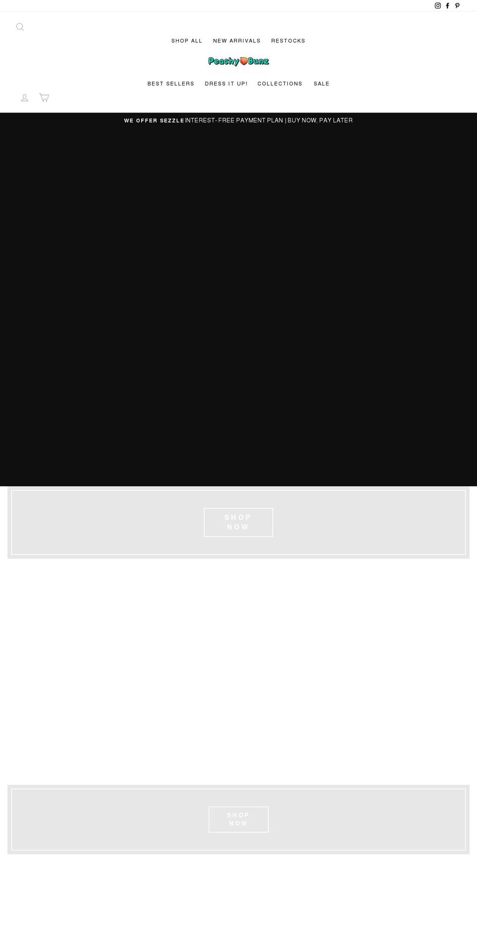 shoppeachybunz.com shopify website screenshot