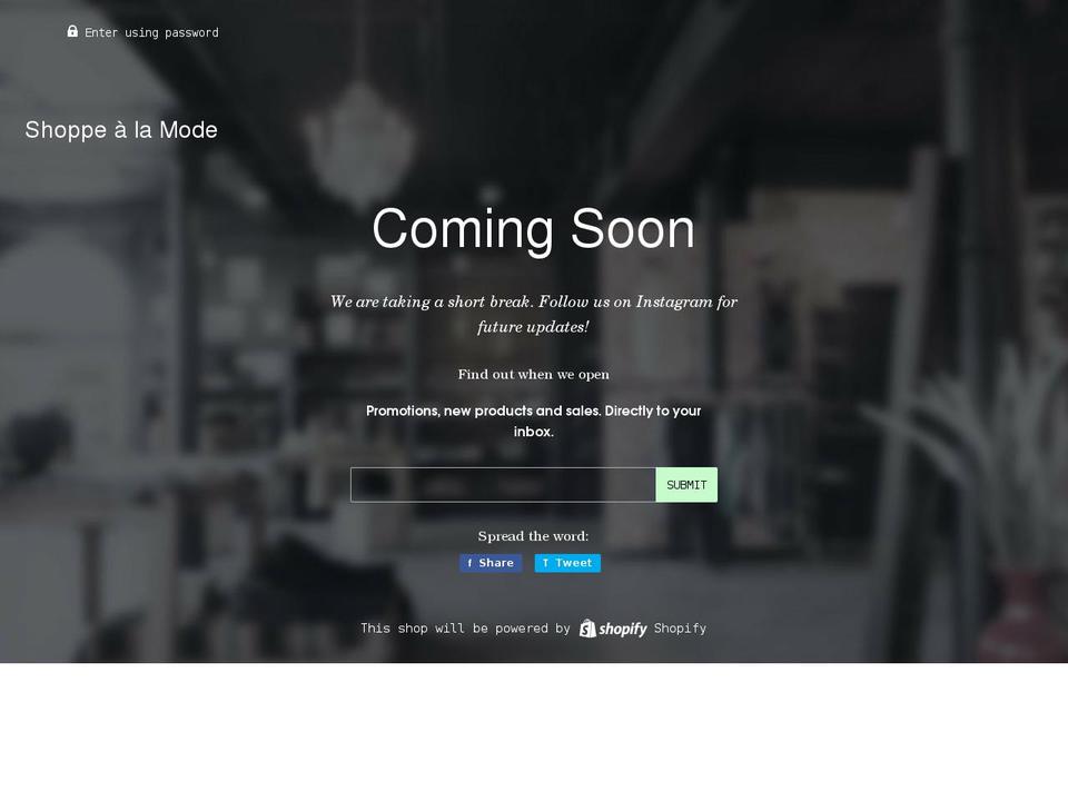 shoppealamode.com shopify website screenshot