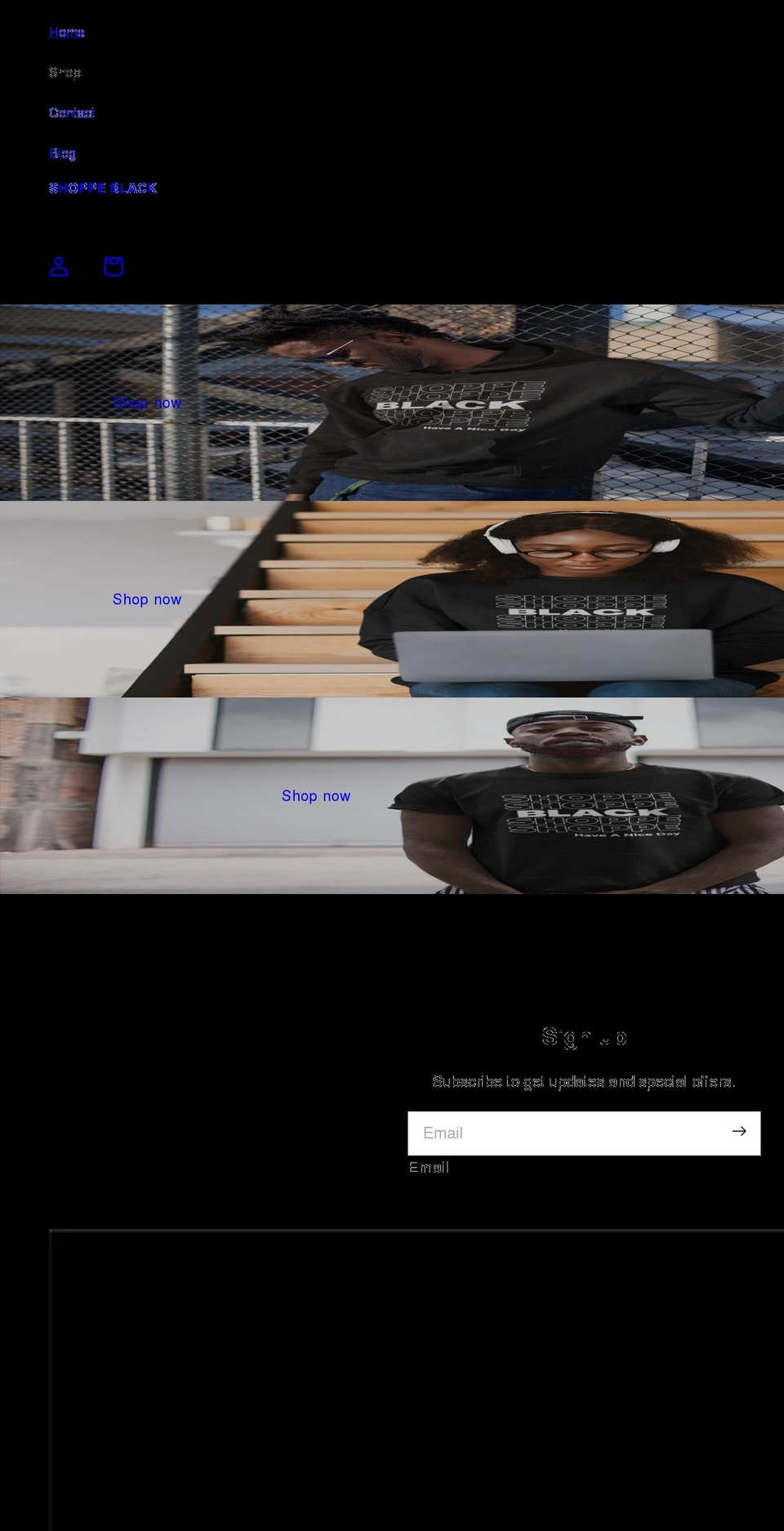 shoppeblack.myshopify.com shopify website screenshot