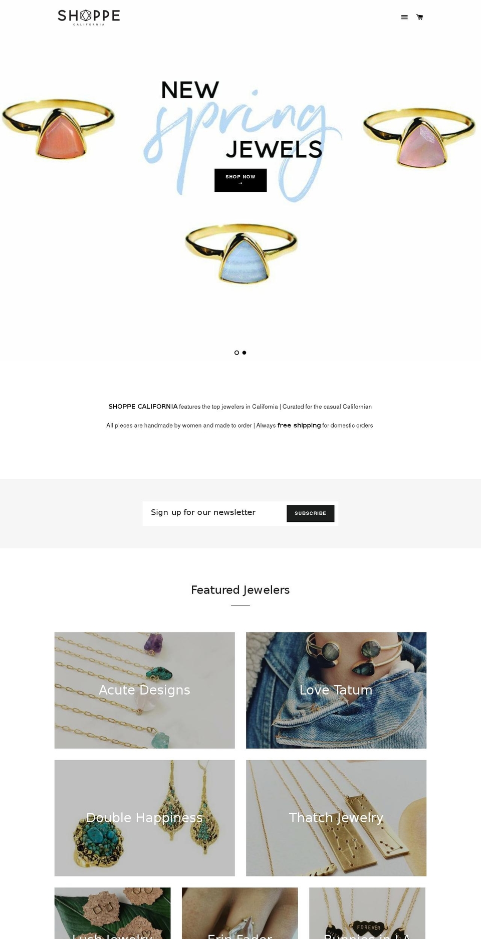 shoppecalifornia.com shopify website screenshot