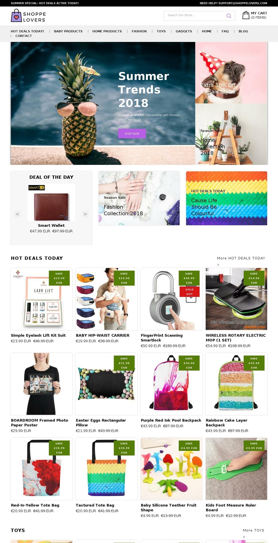 Drop Shopify theme site example shoppelovers.com