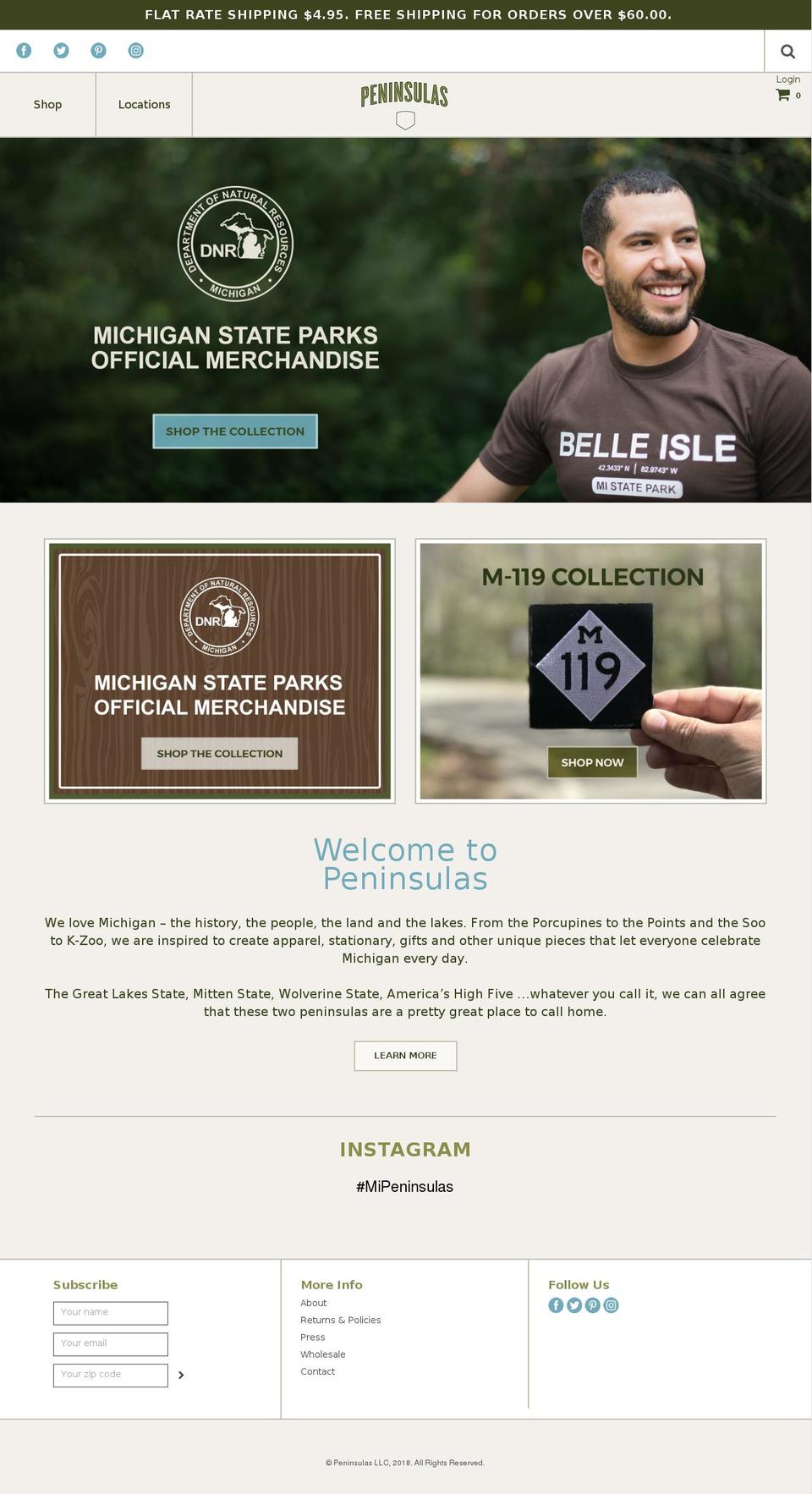 shoppeninsulas.com shopify website screenshot