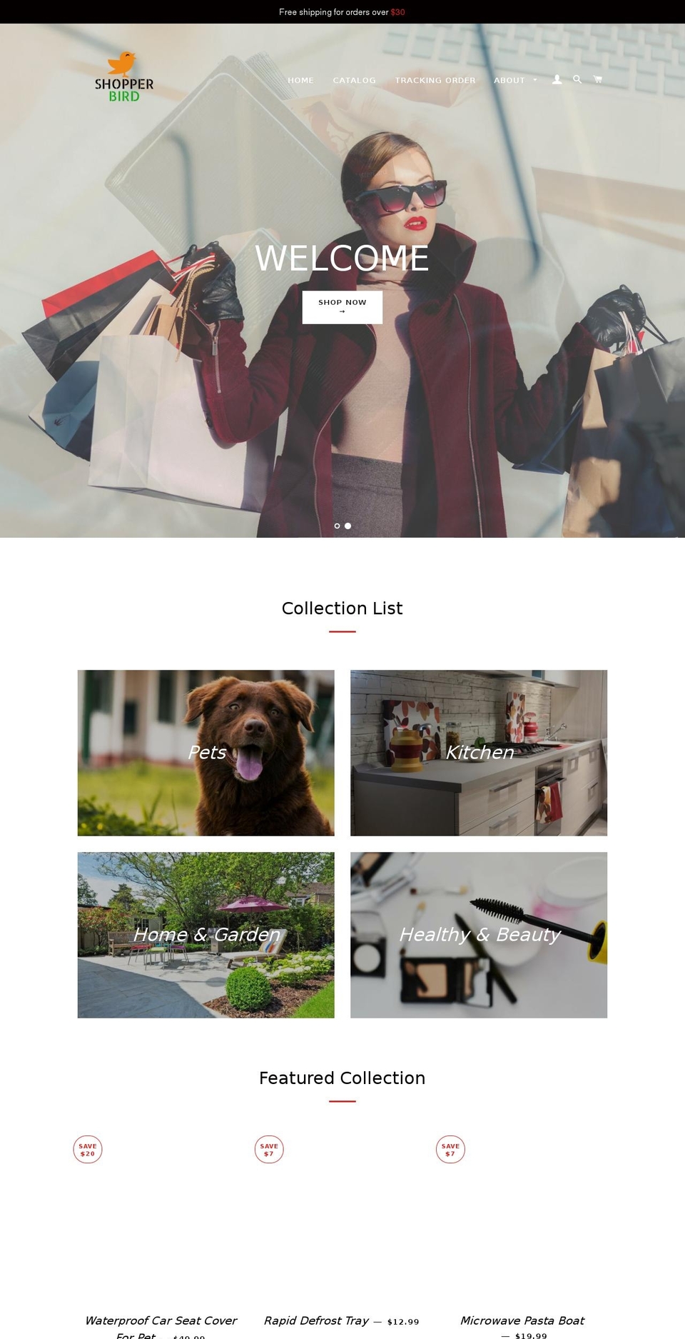 shopperbird.com shopify website screenshot