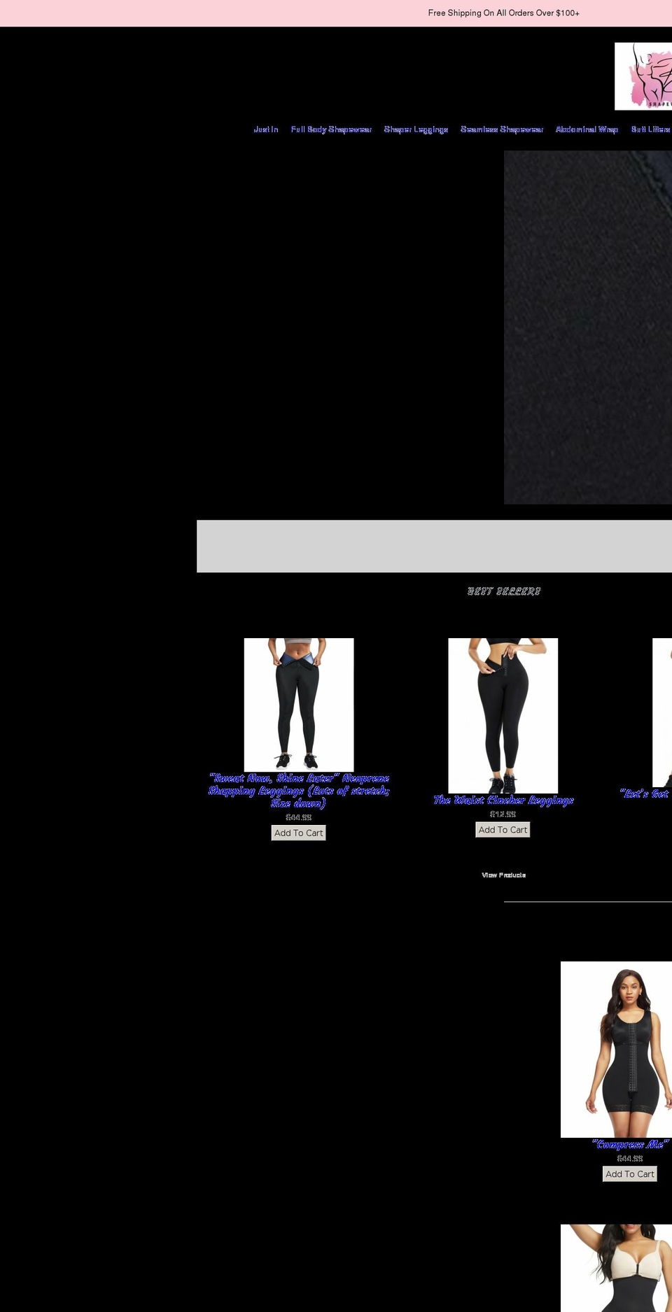 shopperfectedcurves.com shopify website screenshot