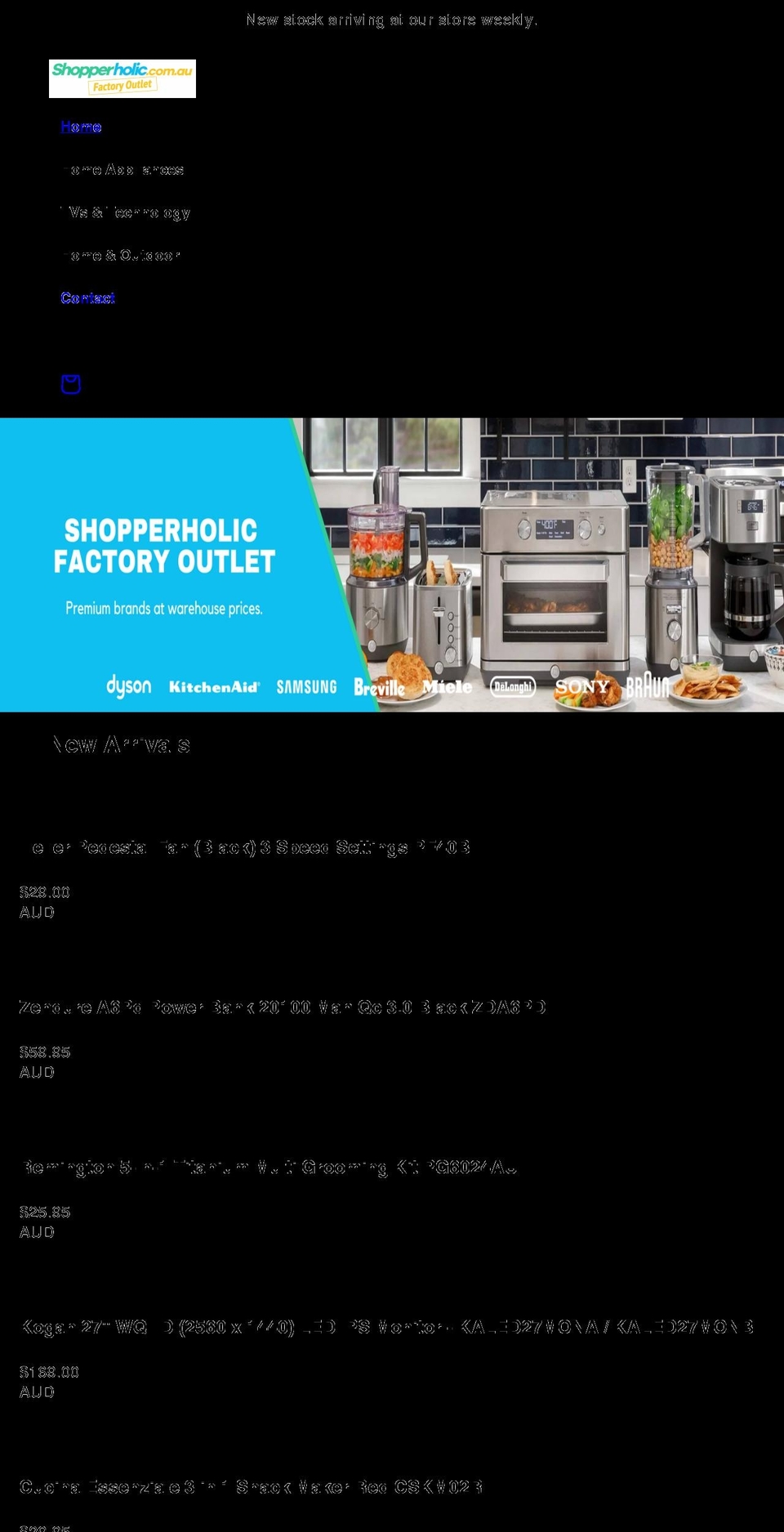 shopperholic.com.au shopify website screenshot