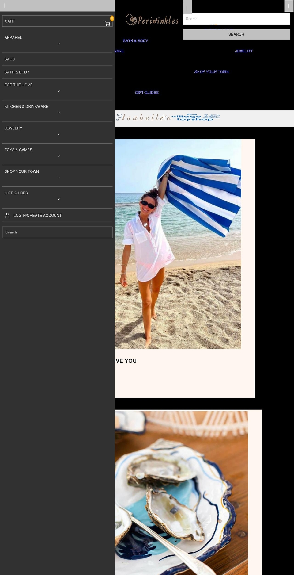 shopperiwinklesgifts.com shopify website screenshot