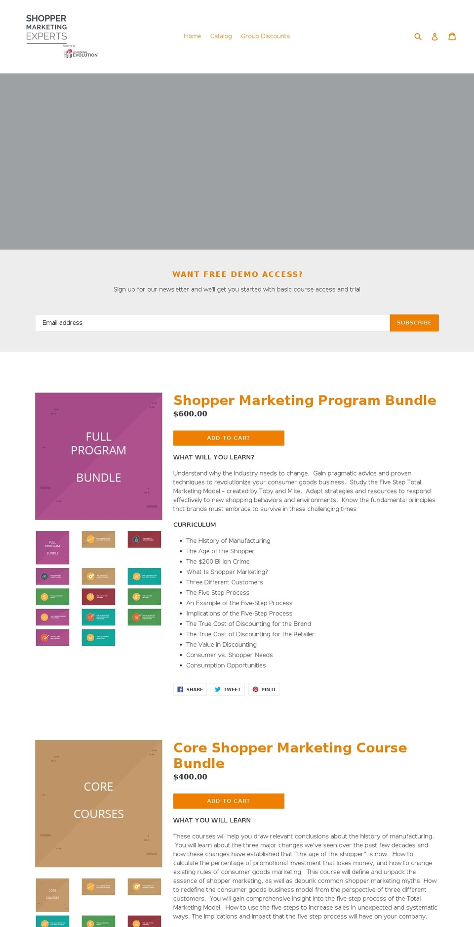 shoppermarketing.training shopify website screenshot