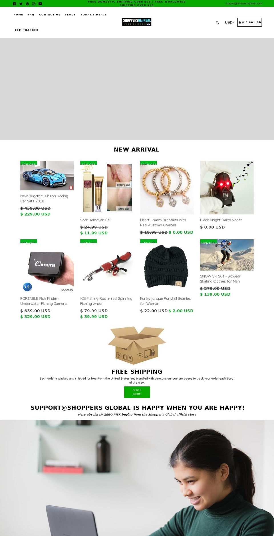 shoppersglobal.com shopify website screenshot
