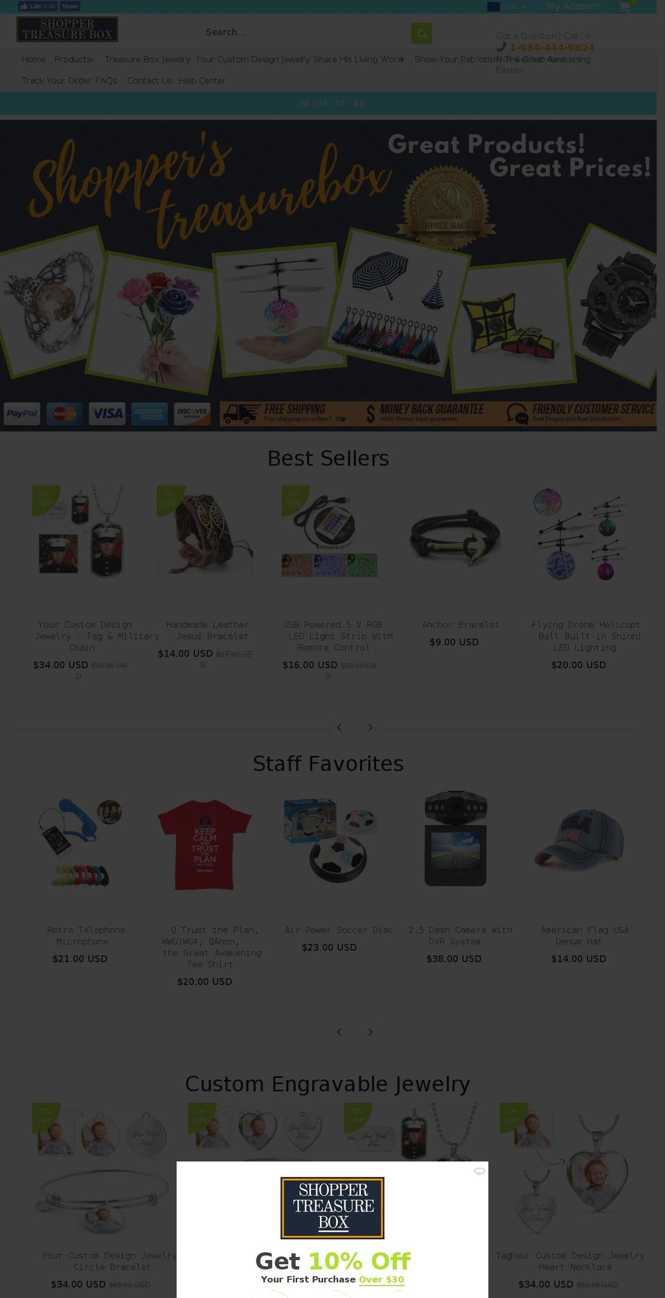 shoppertreasurebox.com — Shopify storefront screenshot