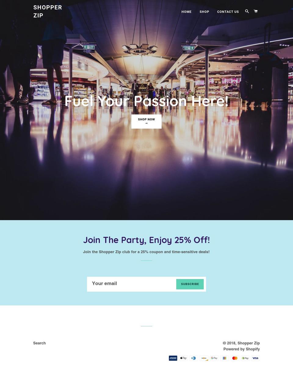 shopperzip.com shopify website screenshot