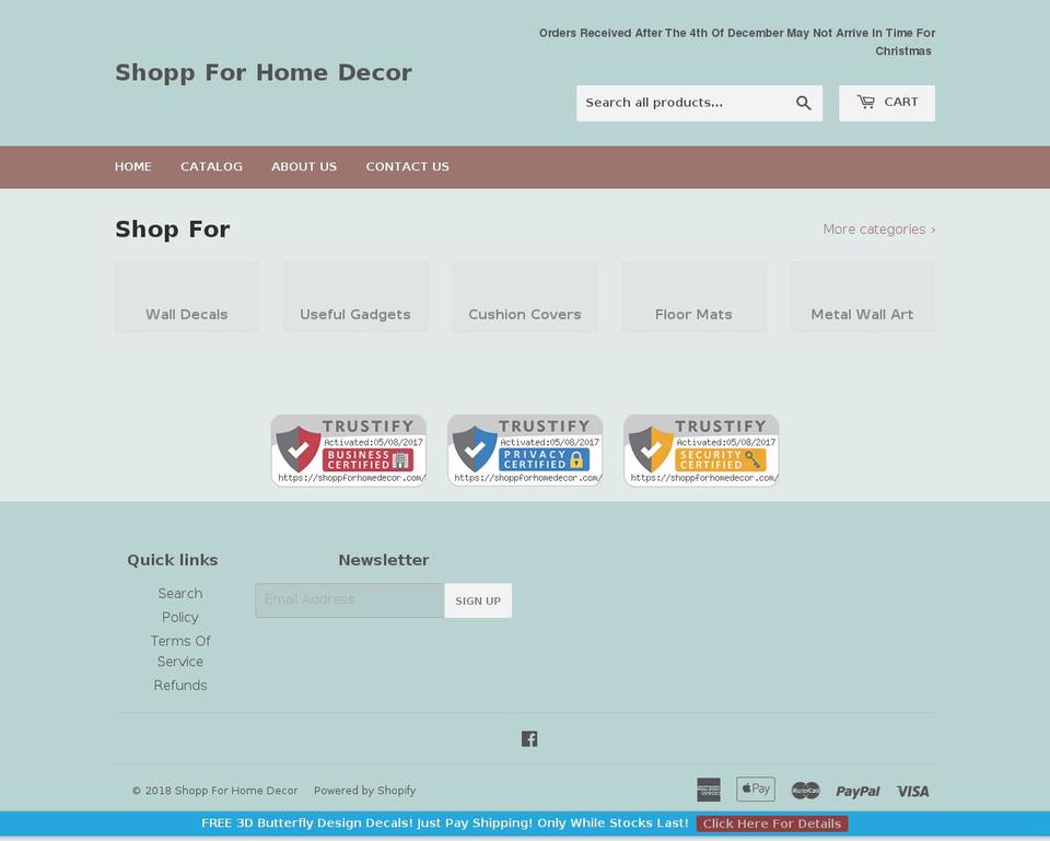 shoppforhomedecor.com — Shopify storefront screenshot