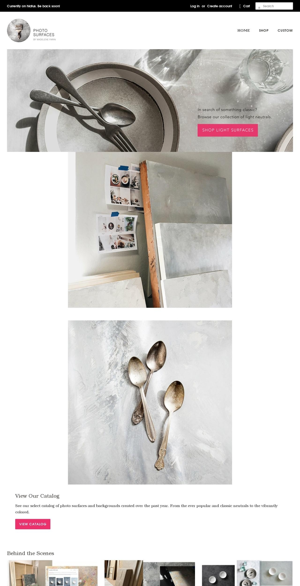 shopphotosurfaces.com shopify website screenshot