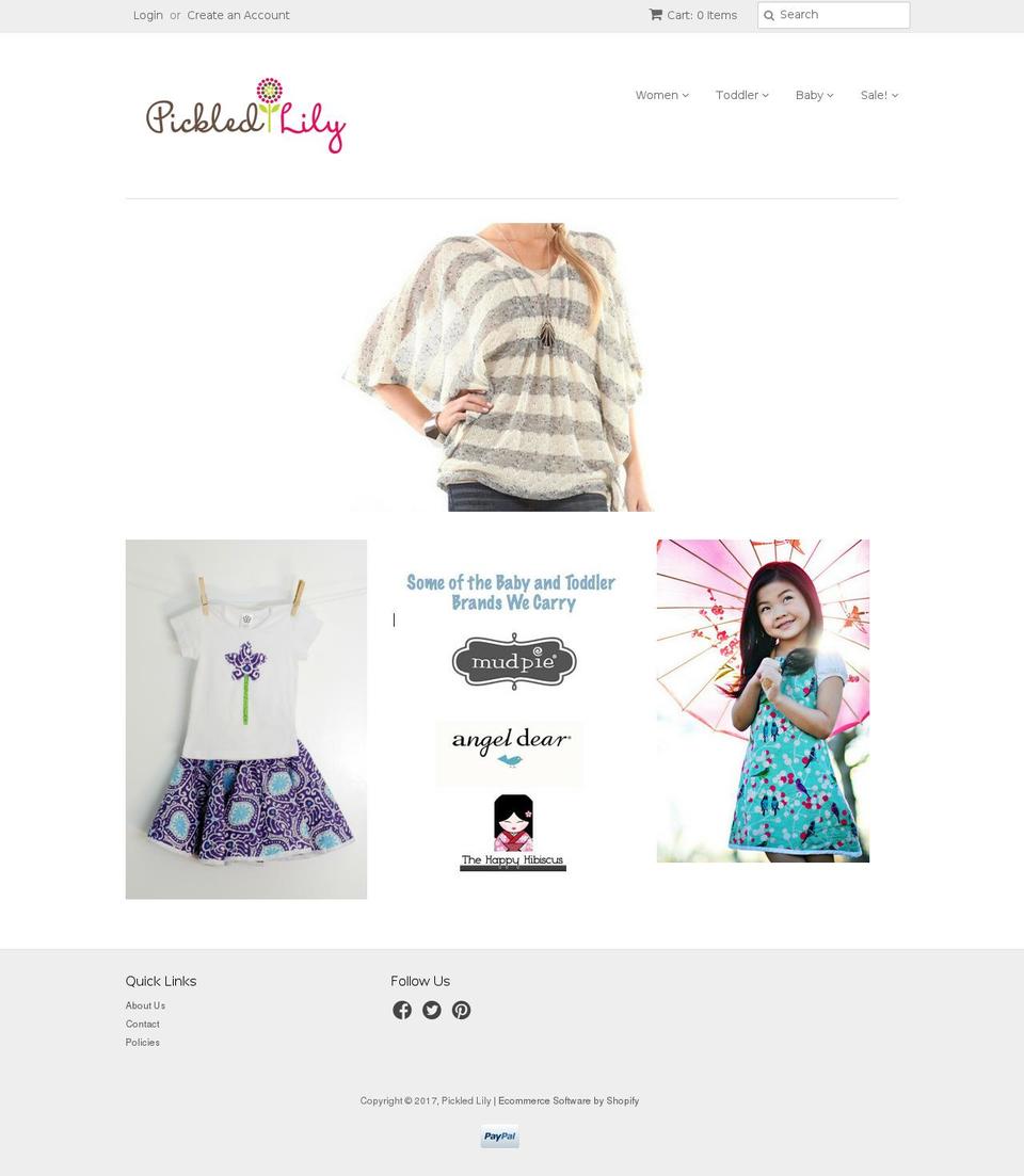 shoppickledlily.com shopify website screenshot