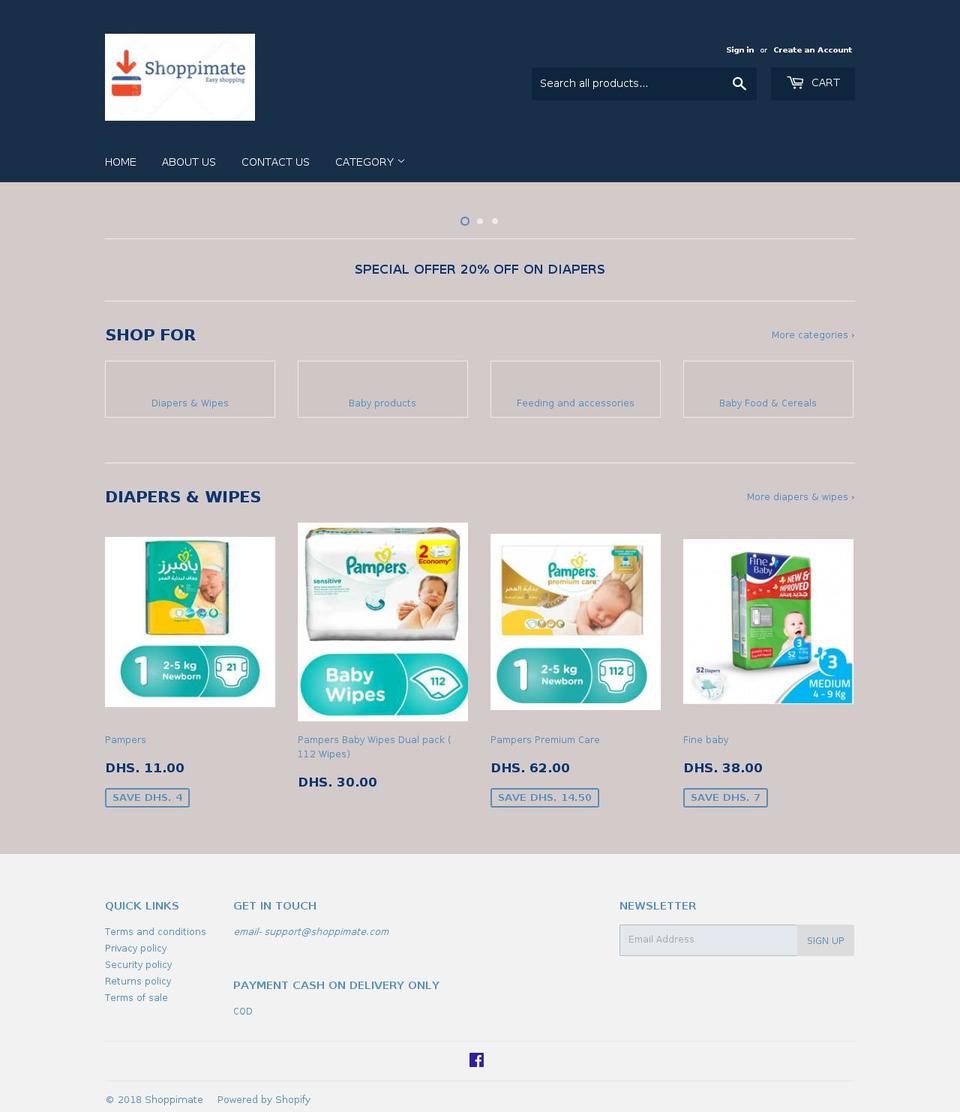 shoppimate.com — Shopify storefront screenshot