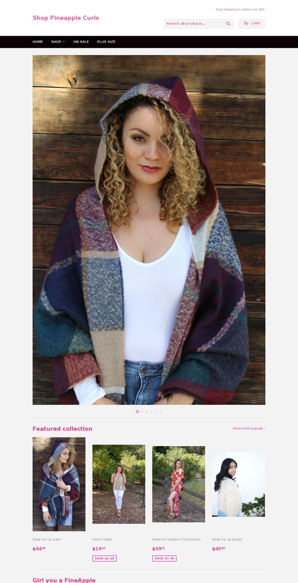shoppineapplecurls.com — Shopify storefront screenshot