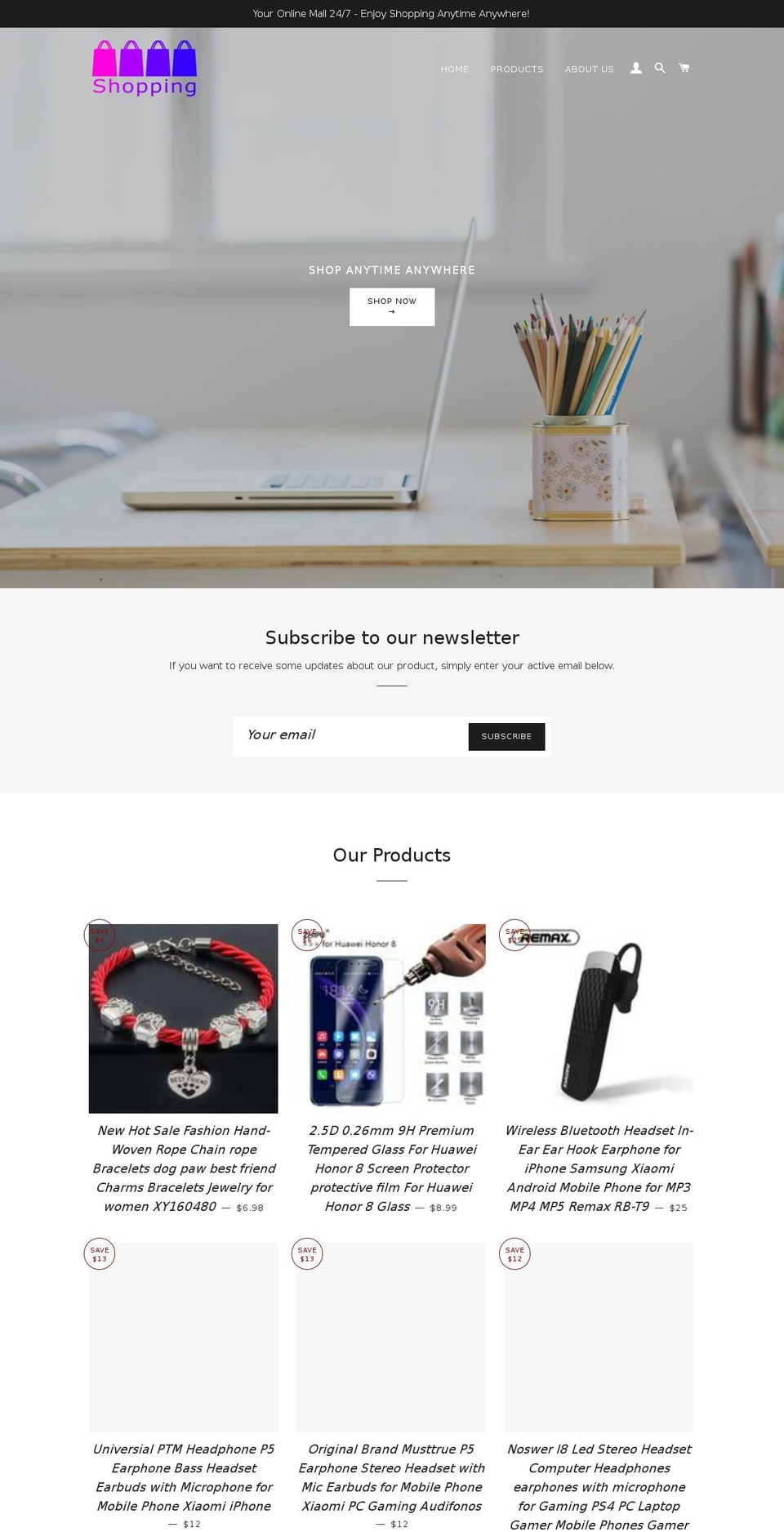 shopping-anytime.com — Shopify storefront screenshot