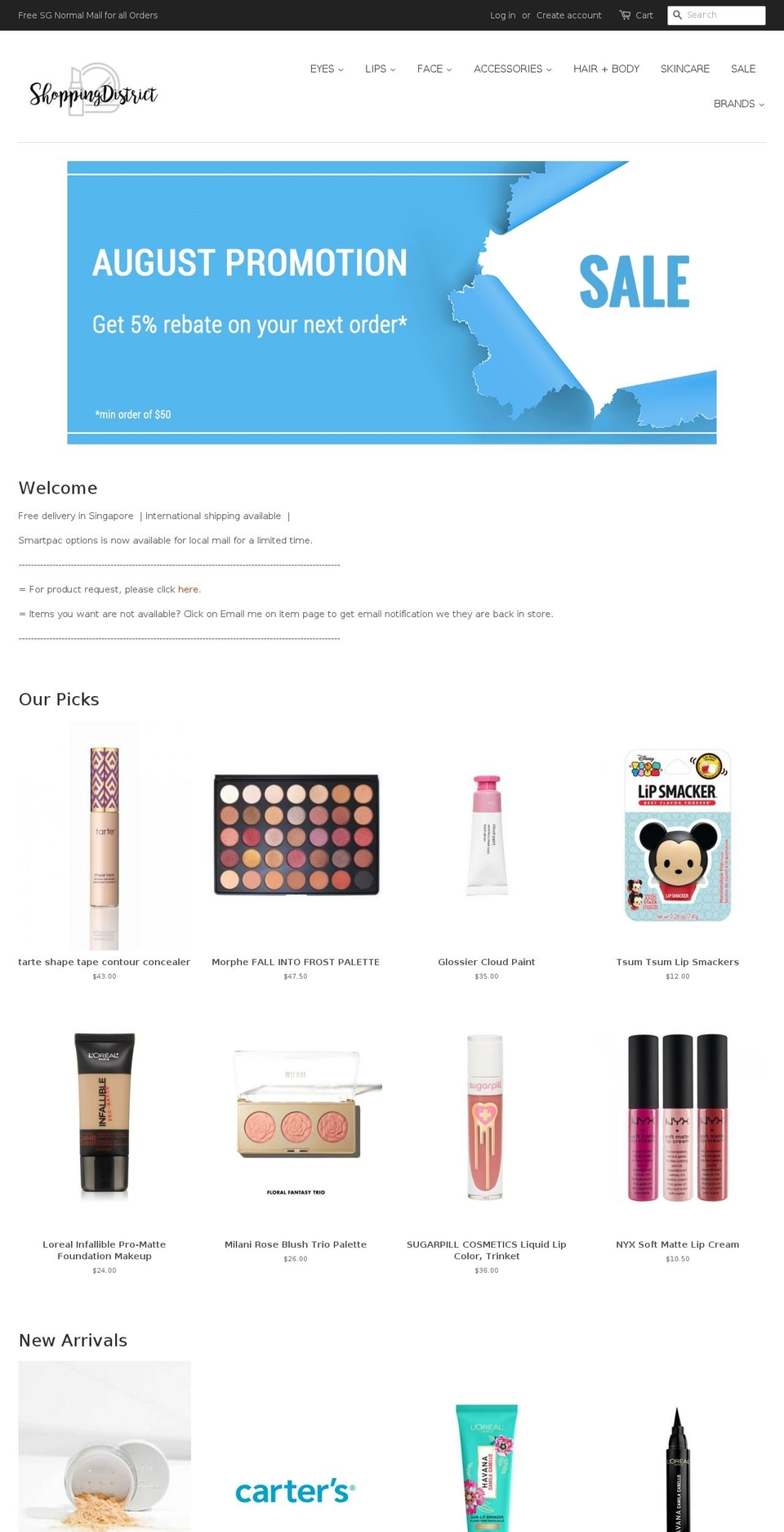 shopping-district.net shopify website screenshot