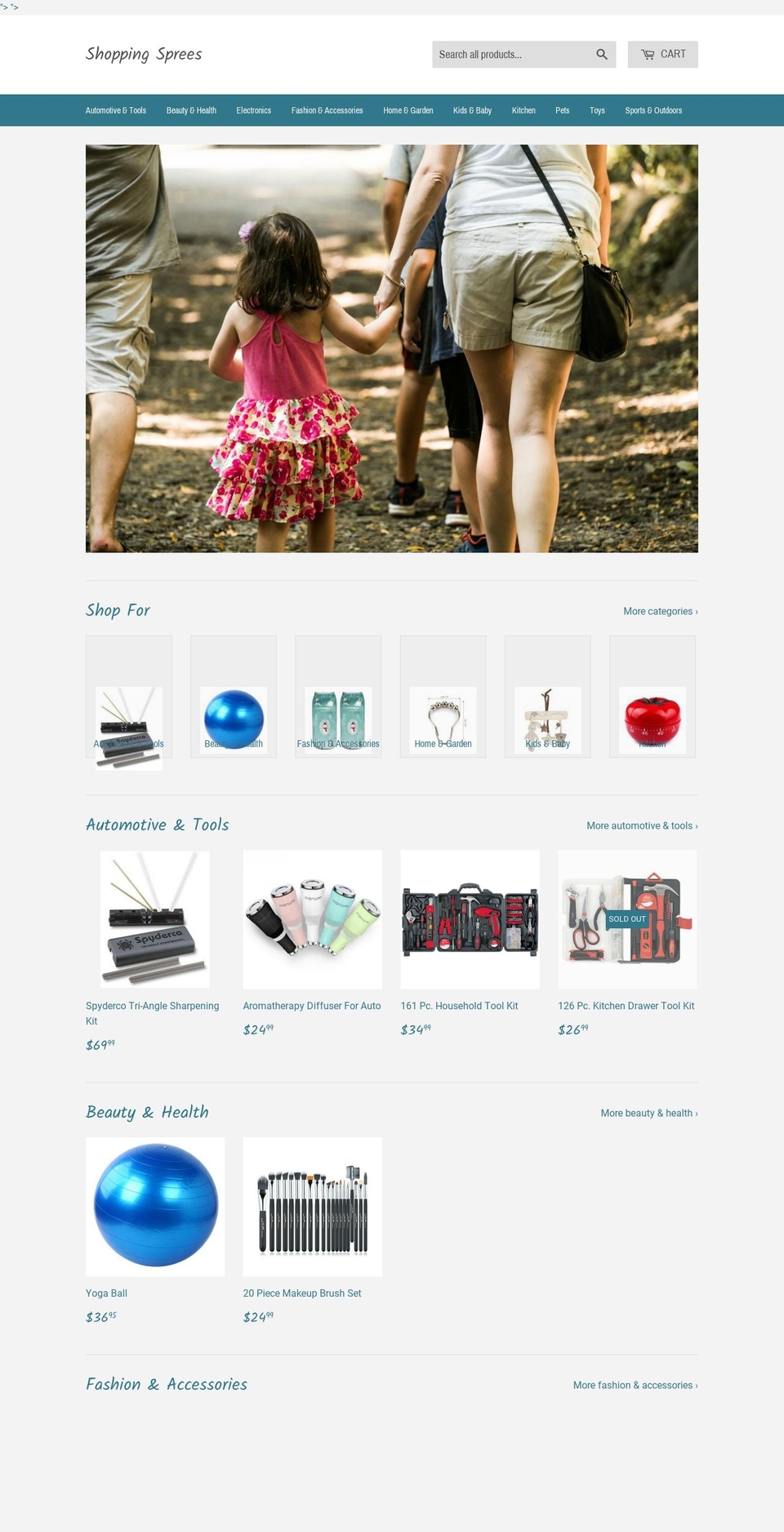 shopping-sprees.com shopify website screenshot