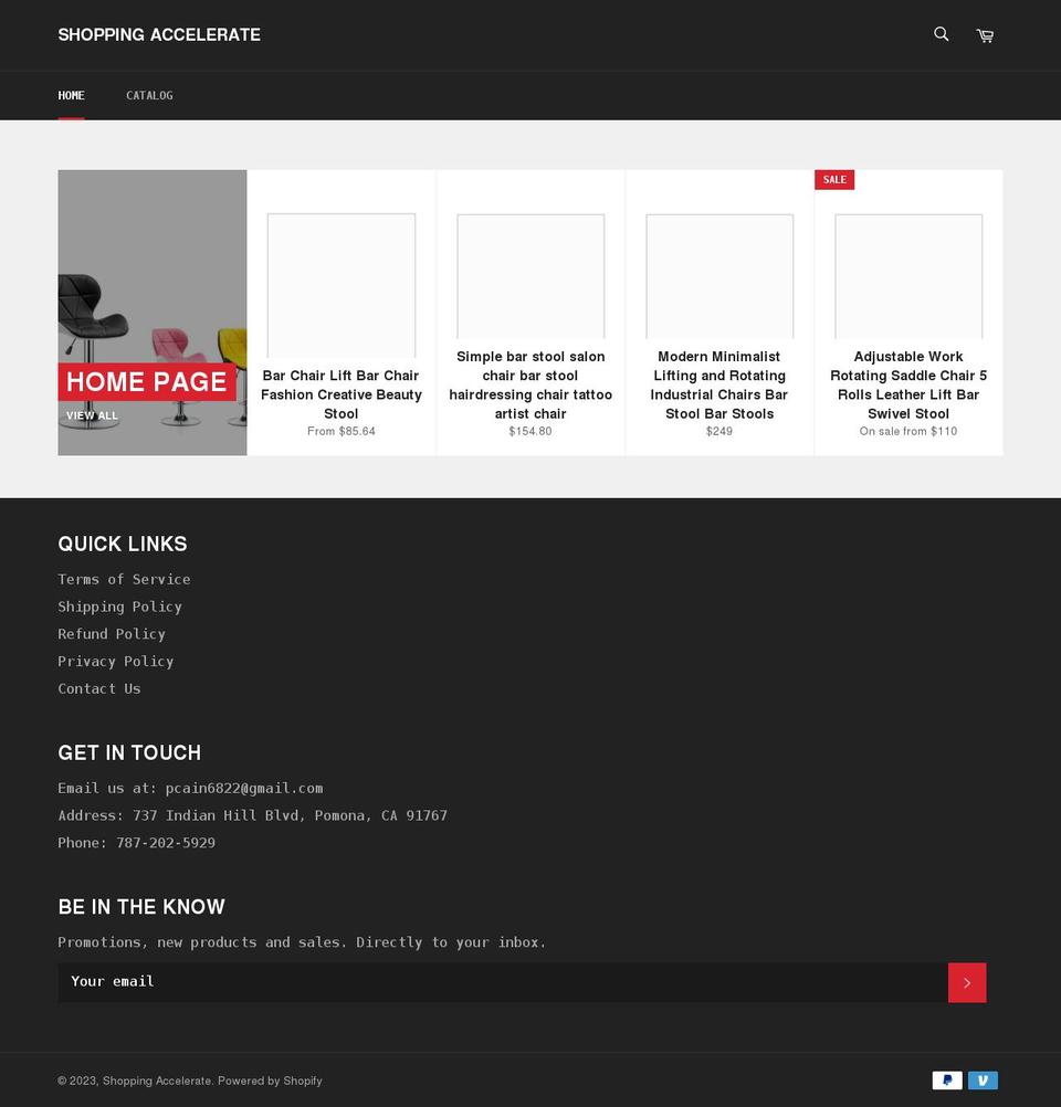 shoppingaccelerate.com shopify website screenshot