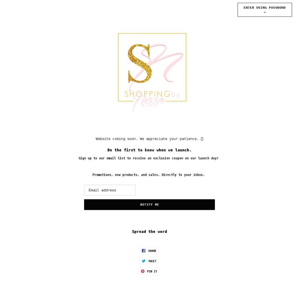 shoppingbynessa.com shopify website screenshot