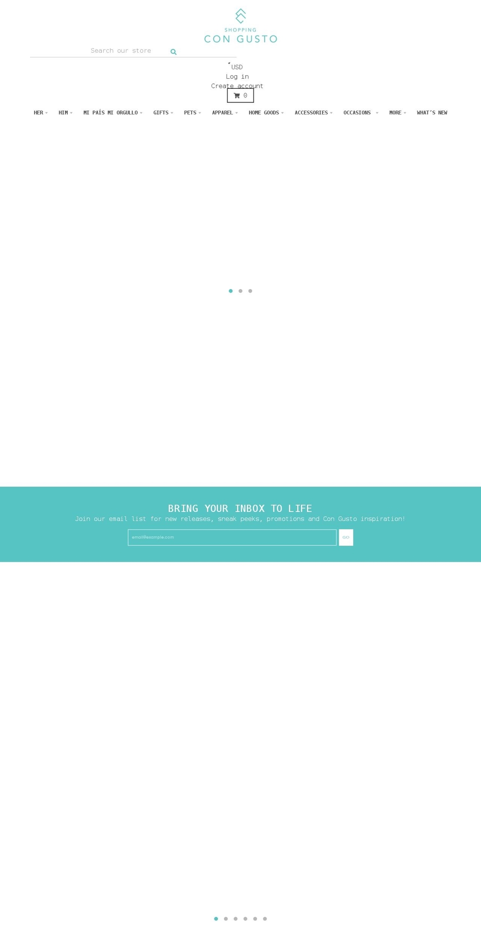 shoppingcongusto.com shopify website screenshot