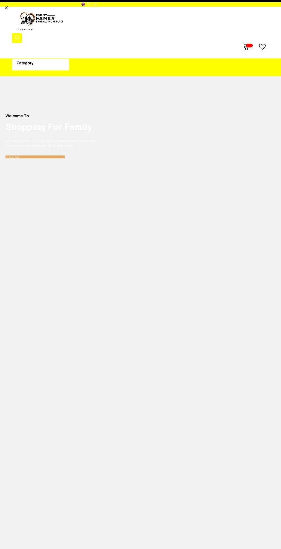 shoppingforfamily.com shopify website screenshot