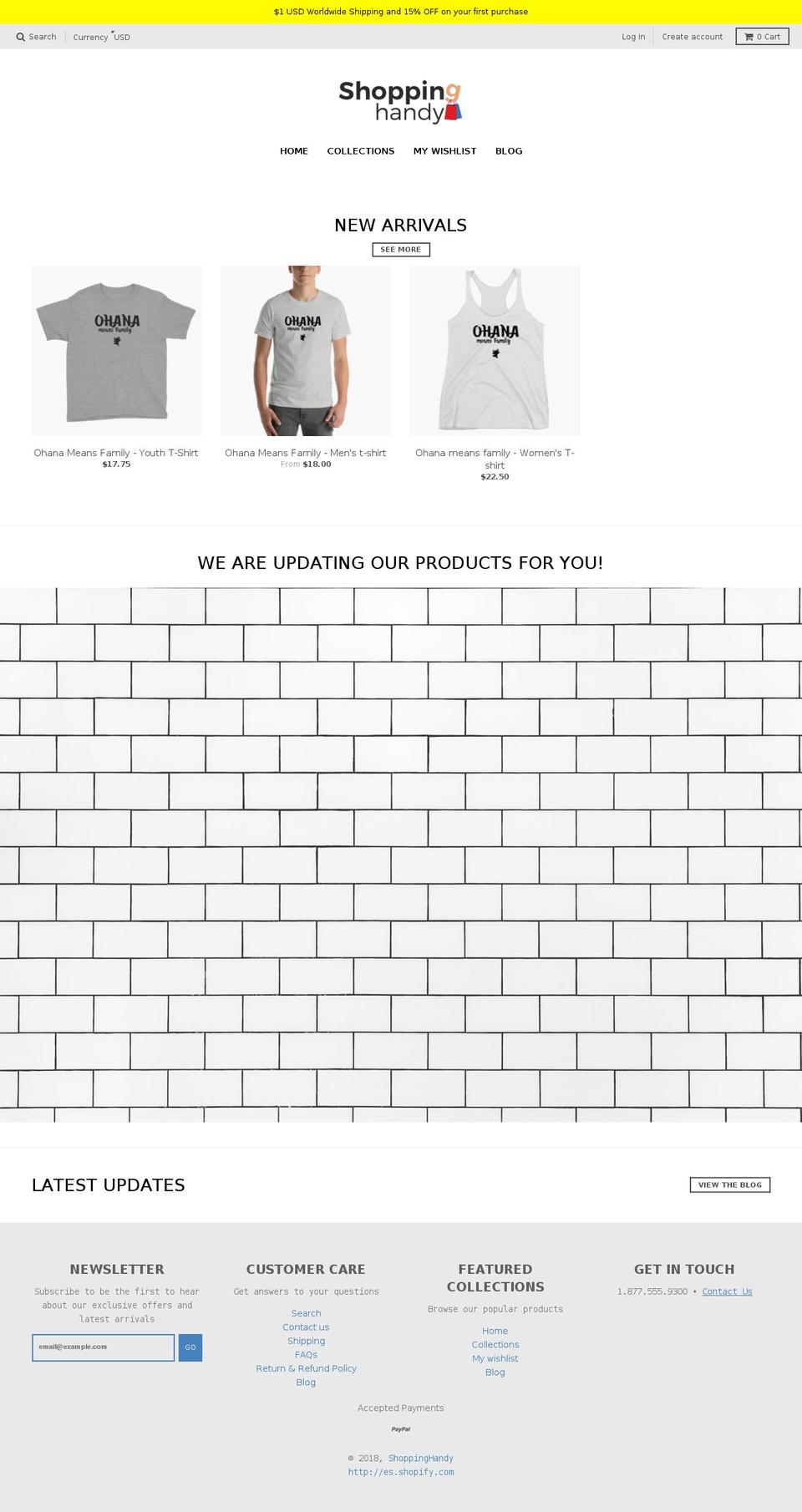 shoppinghandy.com — Shopify storefront screenshot