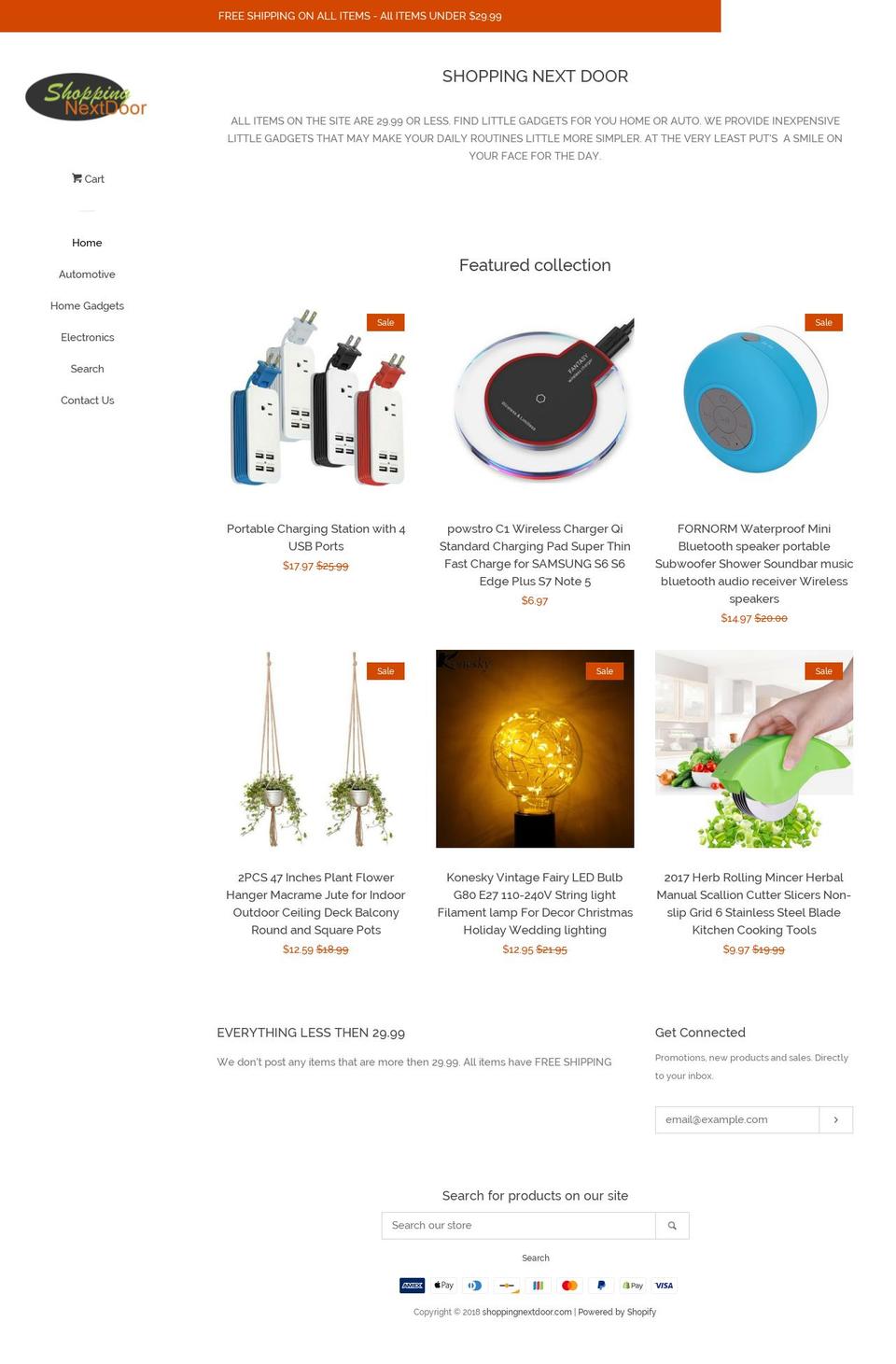shoppingnextdoor.com — Shopify storefront screenshot