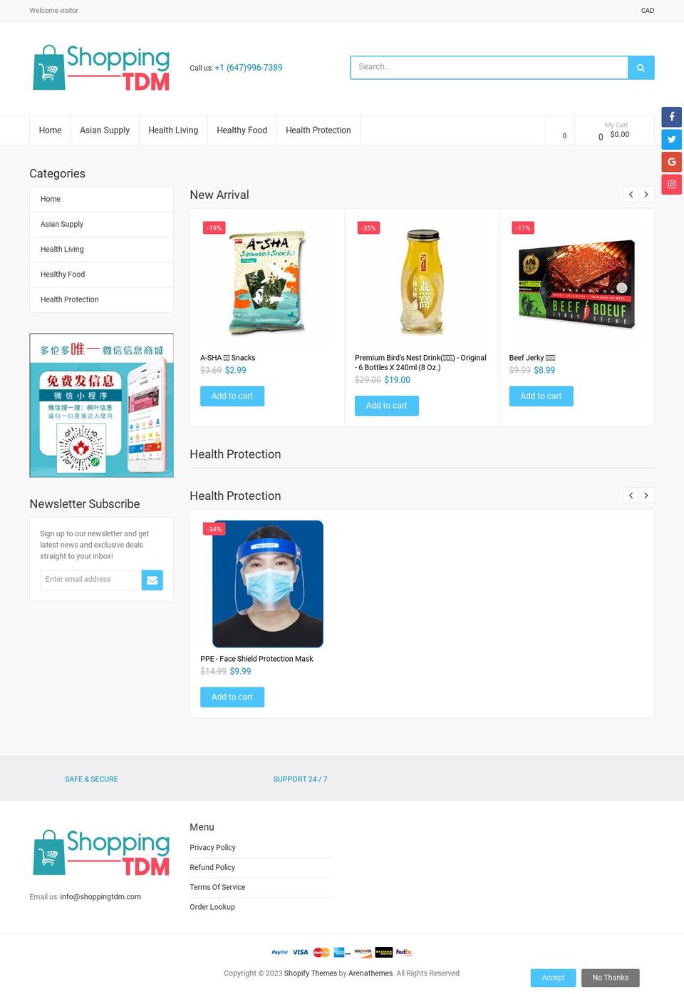 install-me-yourstore-v2-1-9 Shopify theme site example shoppingtdm.com