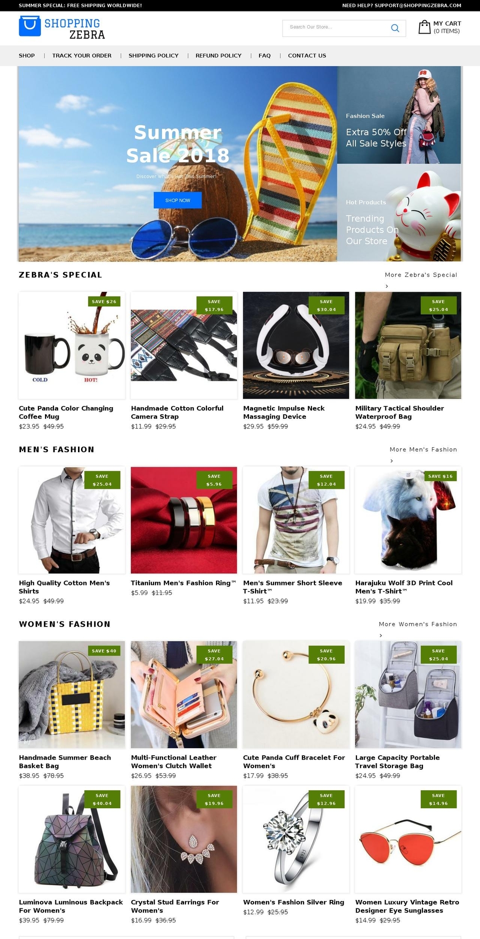 shoppingzebra.com — Shopify storefront screenshot