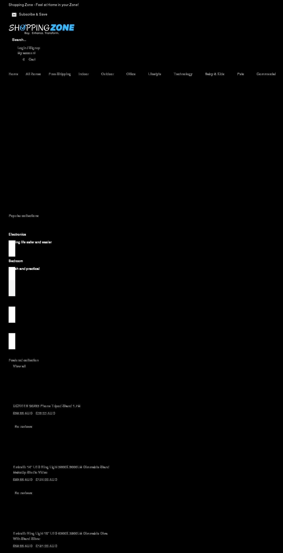 shoppingzone.com.au shopify website screenshot