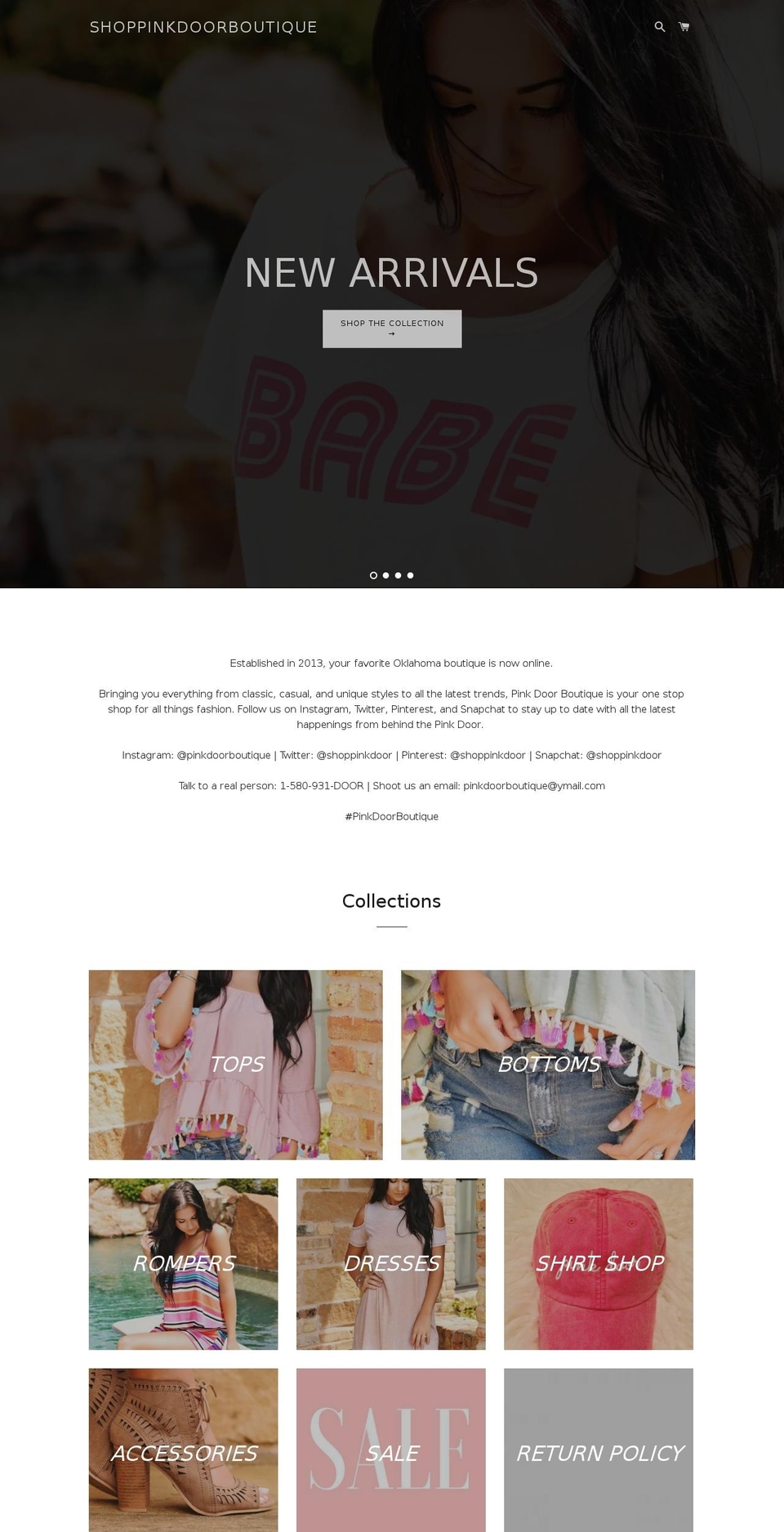 shoppinkdoorboutique.com shopify website screenshot