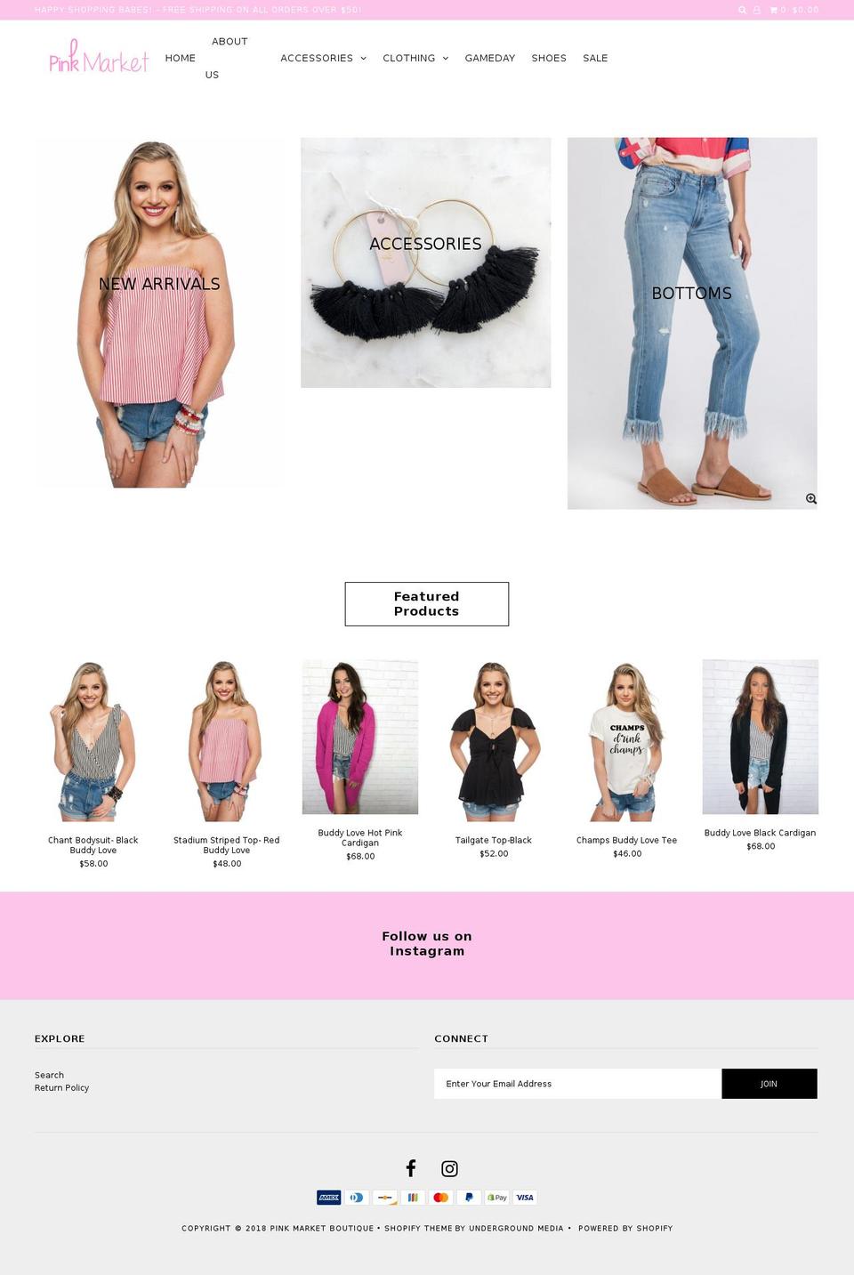 shoppinkmarket.com shopify website screenshot