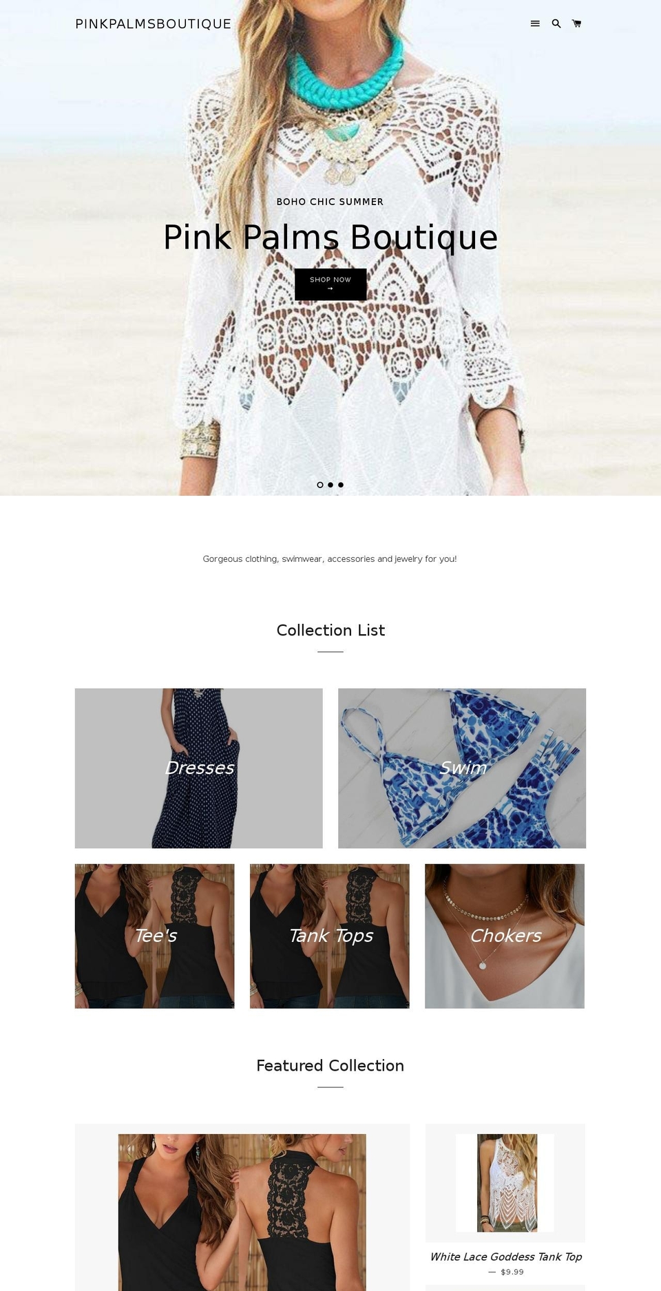 shoppinkpalms.com — Shopify storefront screenshot