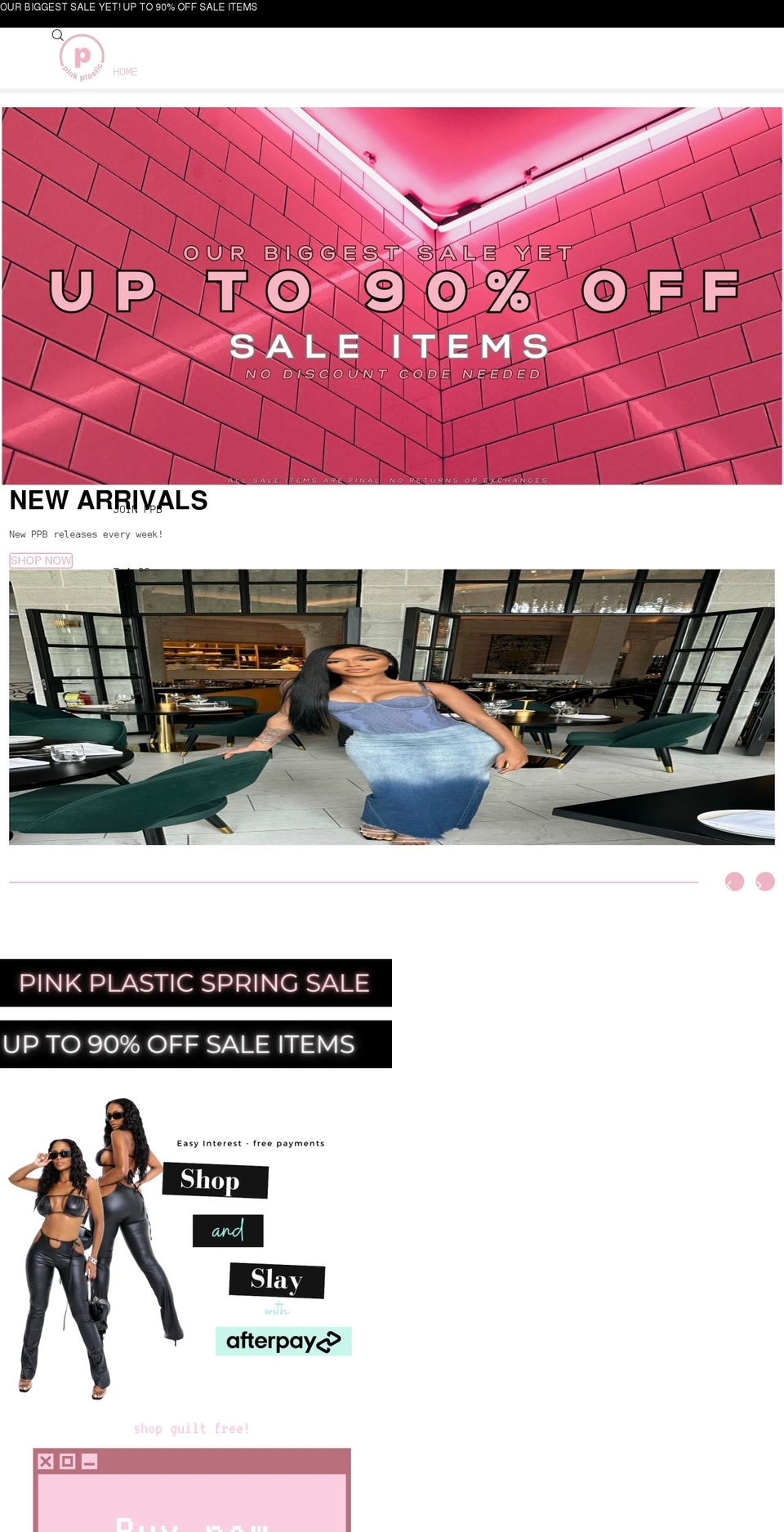 shoppinkplastic.com shopify website screenshot