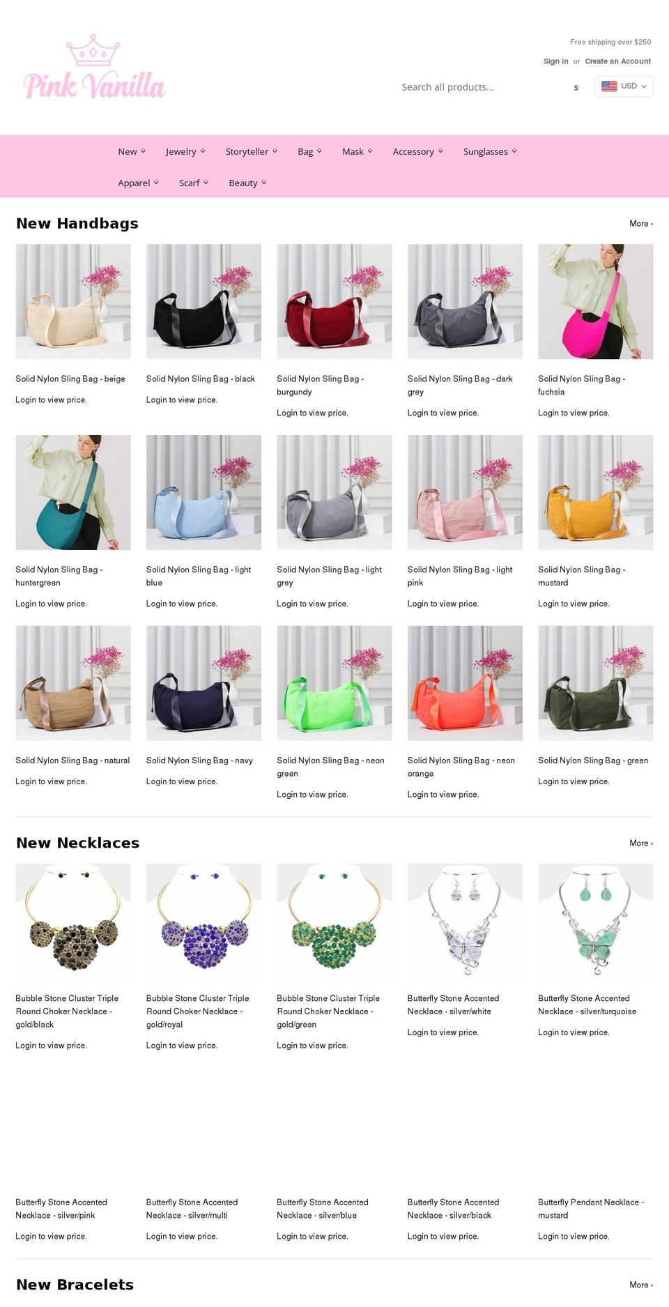 shoppinkvanilla.com — Shopify storefront screenshot